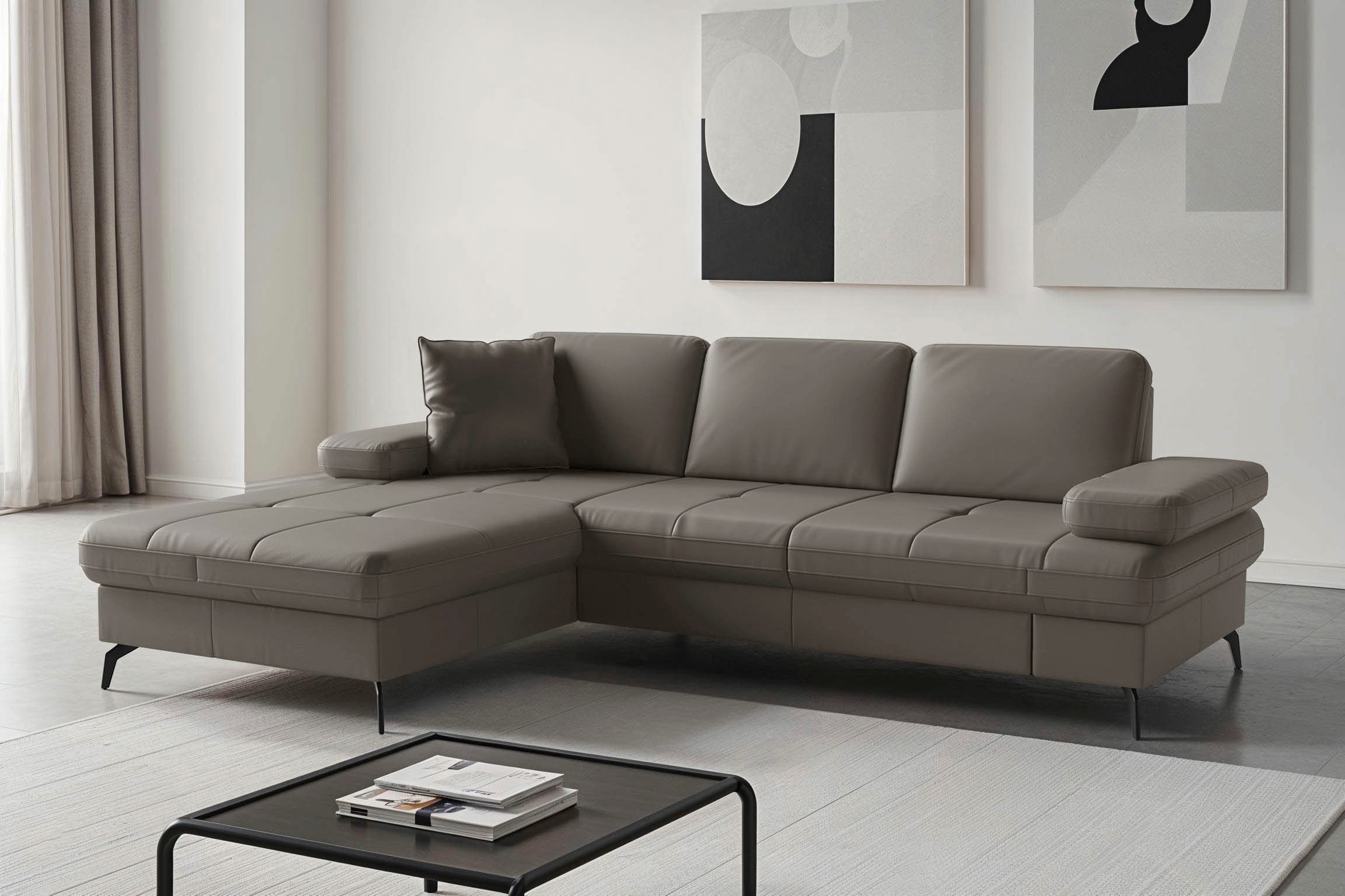 Ecksofa SIT & MORE "Morris Jubi, Recamiere, Breite 247 cm", delphine, B:247cm H:83cm T:171cm, Sofas, Ecksofa, mit Armteilfunktion,, wahlweise mit Schlaffunktion