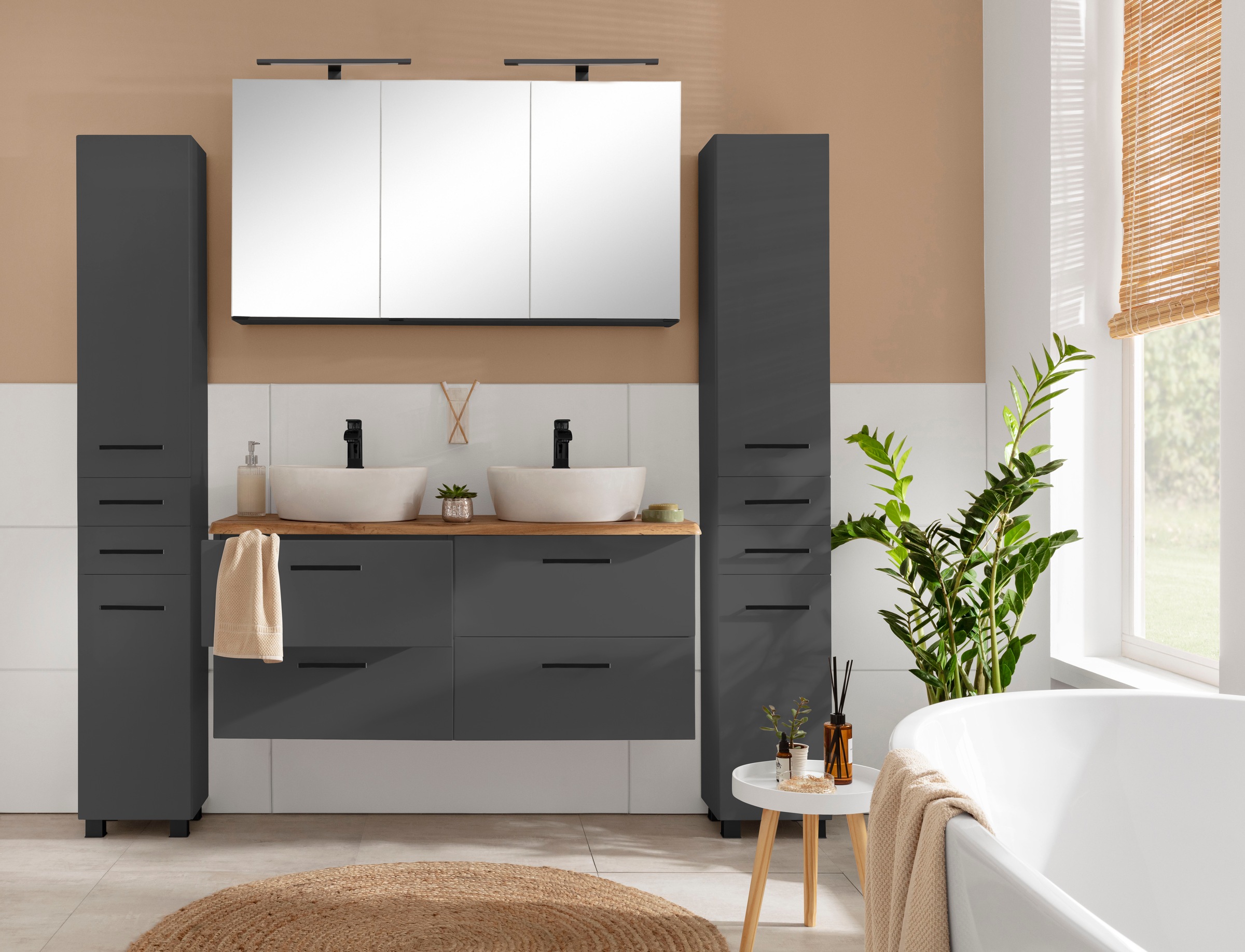 welltime ""Trento", Badezimmerschrank, Badmöbel" Breite 120 cm, mit 3D-Effe günstig online kaufen