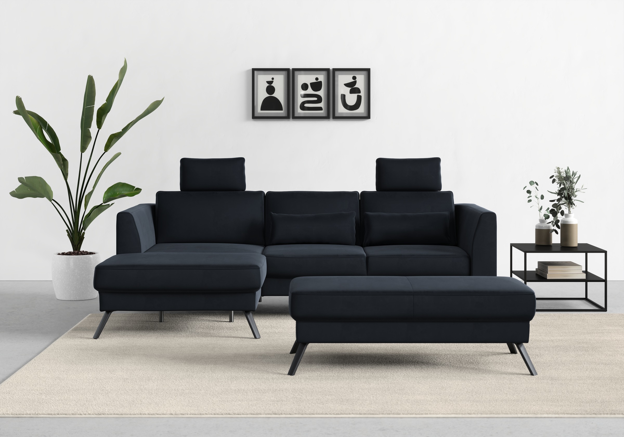 sit&more Ecksofa »Lindholm L-Form«, mit Sitztiefenverstellung und Federkern