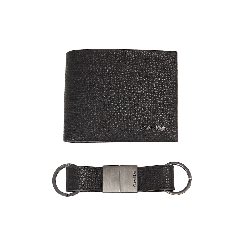 Calvin Klein Geldbörse »GS MINIMALISM BIFOLD 5CC+KEYFOB«, (Set, 2 tlg., Mit Schlüsselanhänger), schönes Geschenkset