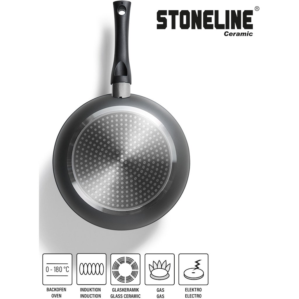 STONELINE Topf-Set, Aluminium, (Set, 14 tlg., Bratentopf 22 cm, je 1 Kochtopf 18/20 cm, je 1 Bratpfanne 16/20/24 cm)