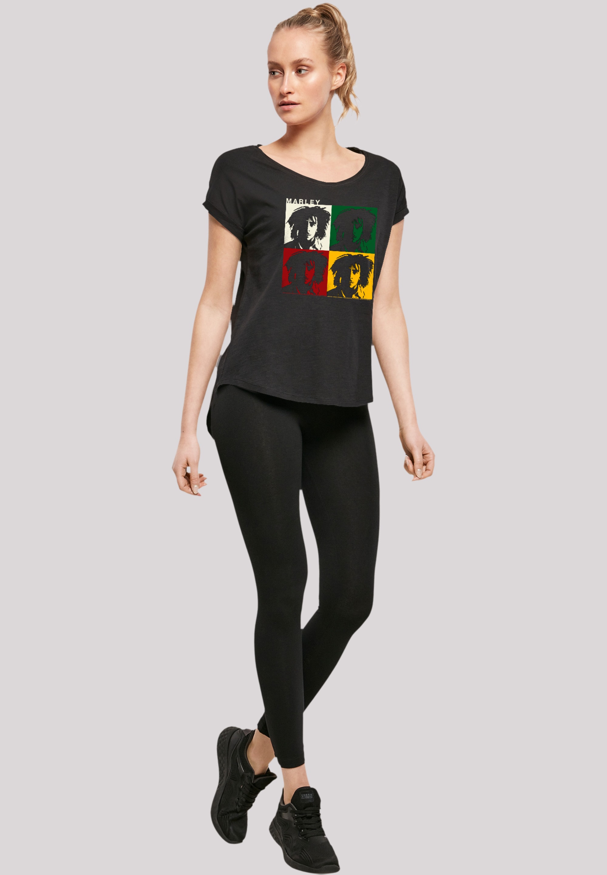 F4NT4STIC T-Shirt »Bob Marley Colour Blocks Two Sleeves Reggae Music«, Premium Qualität, Musik, By Rock Off