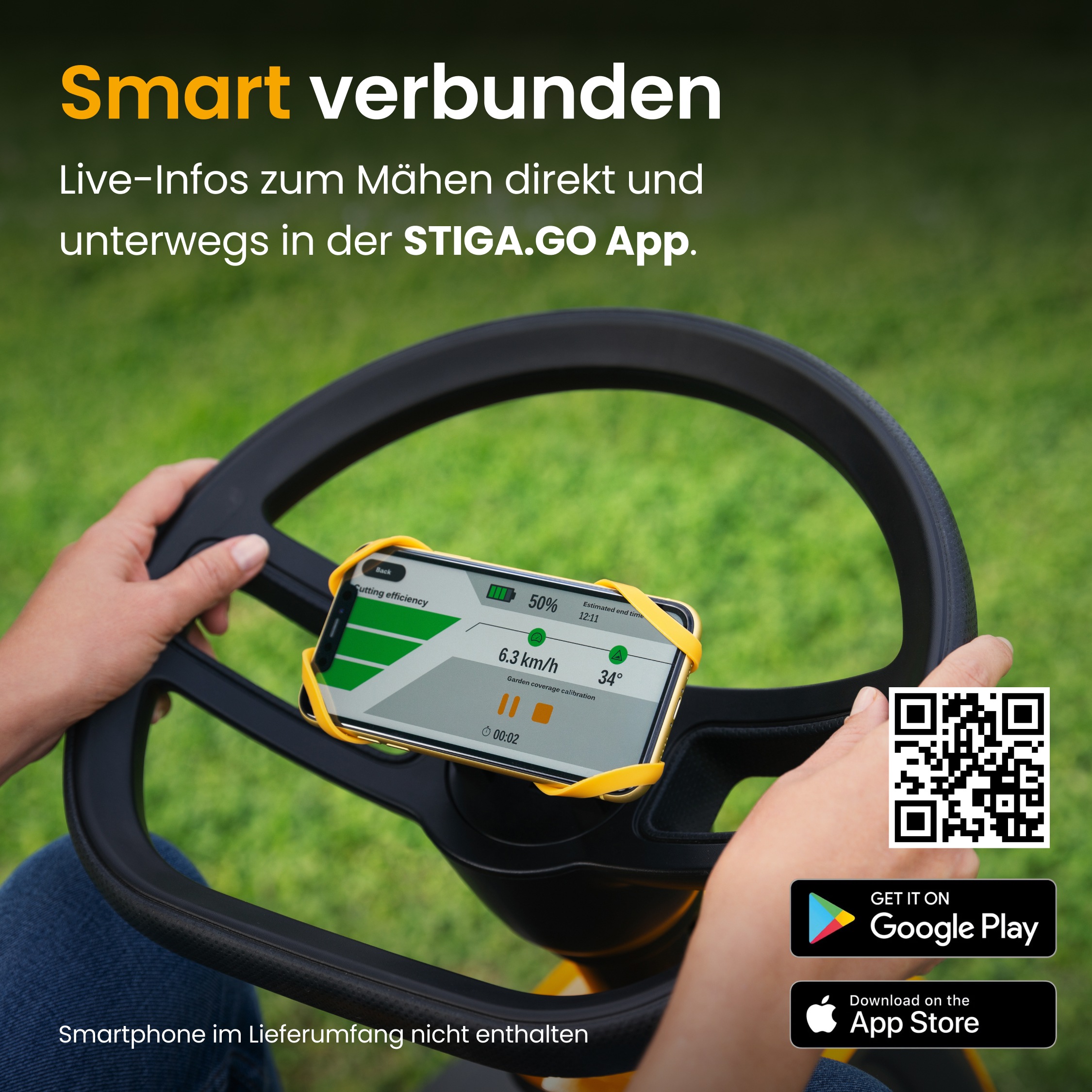 STIGA GARDEN Akku-Rasentraktor »Swift 372e Kit« für Flächen bis 2000 m², Doppel-Messer Mähdeck, Tempomat