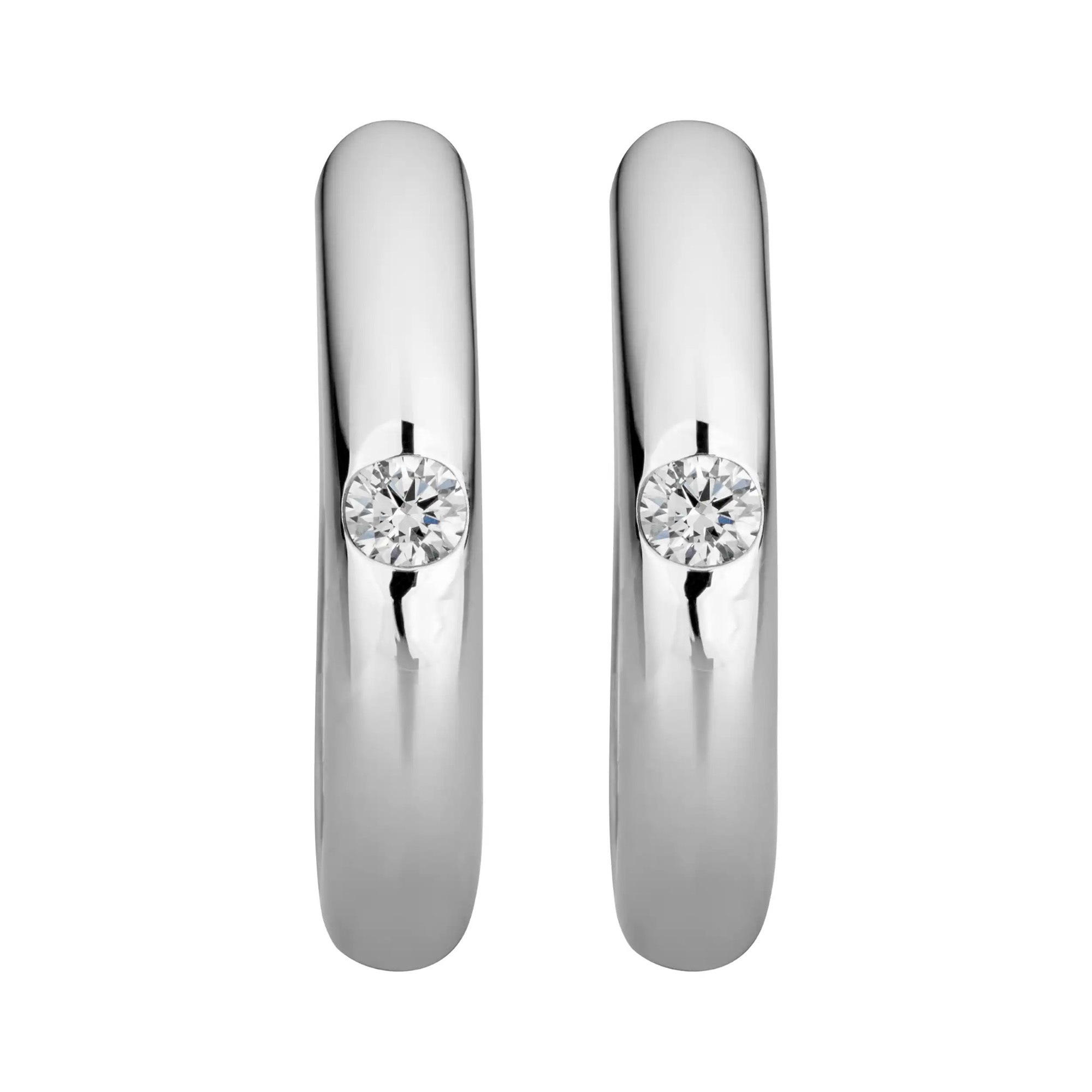 LYOMI Paar Creolen »585/- Weißgold 2 synth. Diam. 0,06ct.«