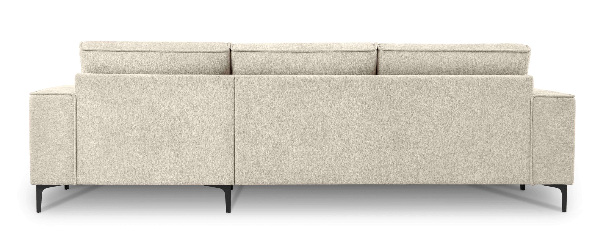 Places of Style Ecksofa »Polsterecke Oland, Struktur, Flachgewebe, Luxus-Microfaser, Boucle«, L-Form, 280 cm, Wellenunterfederung, Skandi-Design, Metallfüße