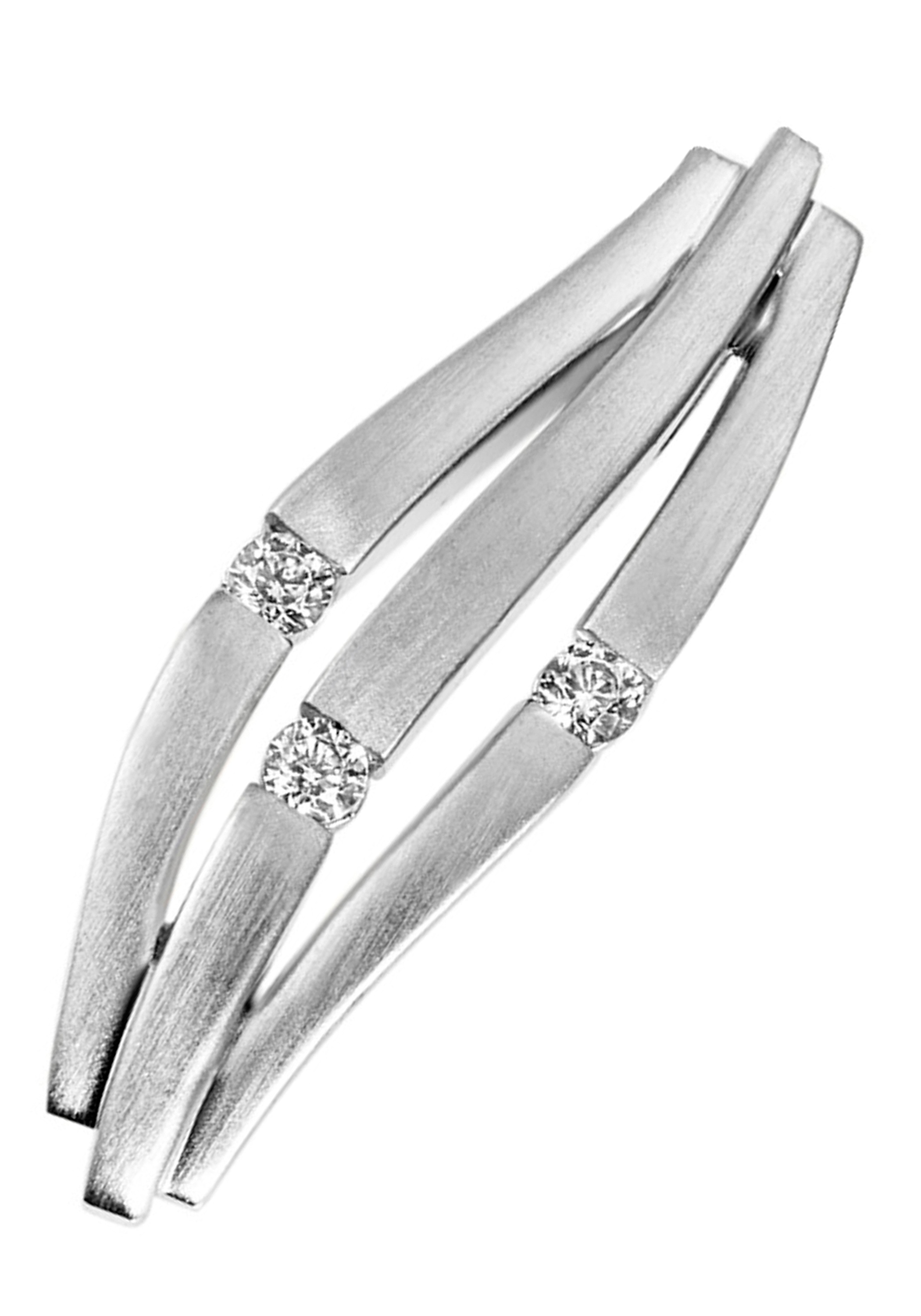 JOBO Damen Kettenanhänger "Anhänger Weißgoldanhänger 24 mm lang", SI = kleine Einschlüsse, Diamanten Weißgold 585, silber, Diamanten, Weißgold 585,