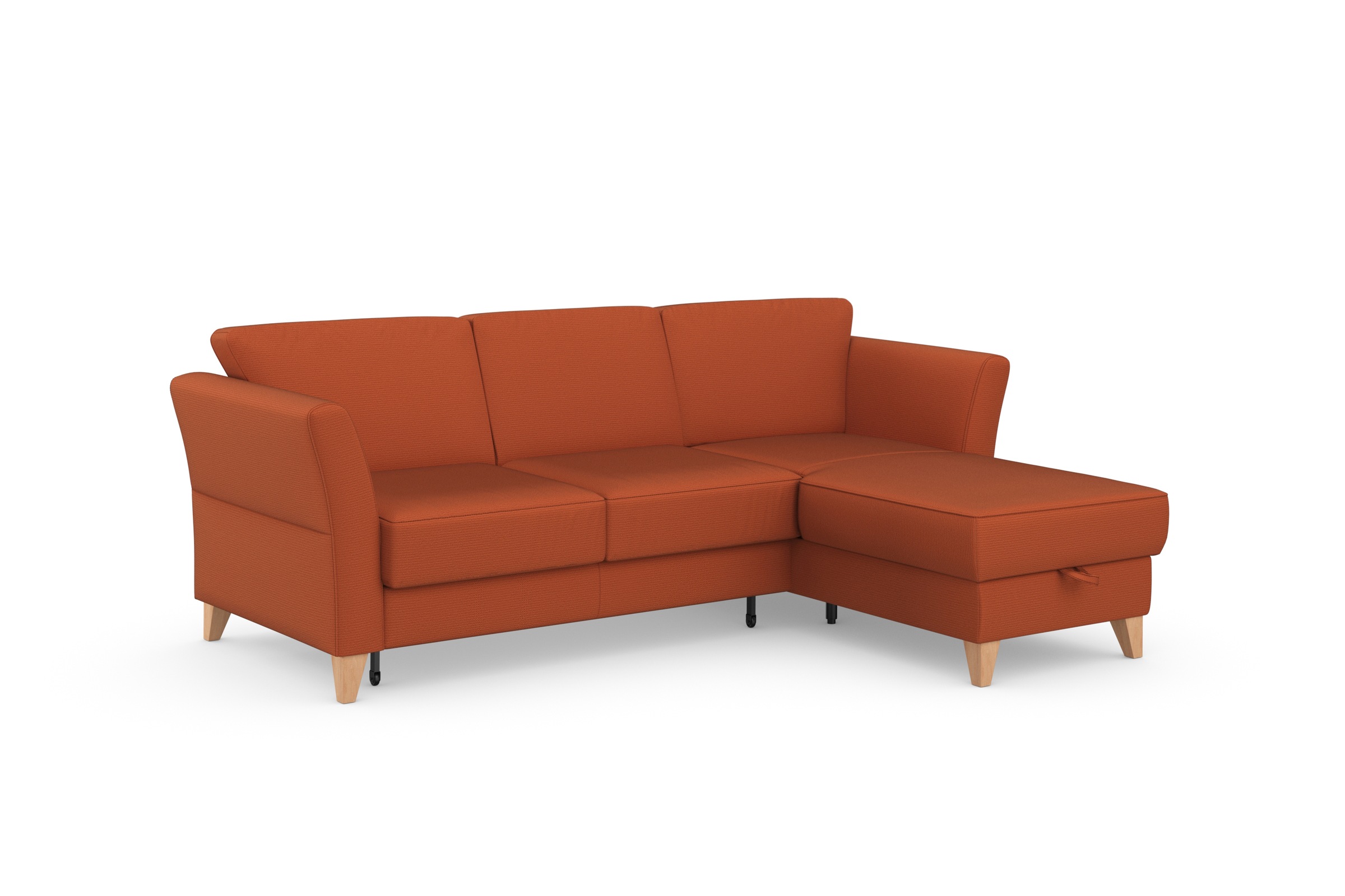 Ecksofa SIT & MORE "Visby L-Form", orange (terra), B:248cm H:87cm T:162cm, Sofas, Ecksofa, Wahlweise mit Bettfunktion und Bettkasten, frei im Raum stellbar 9