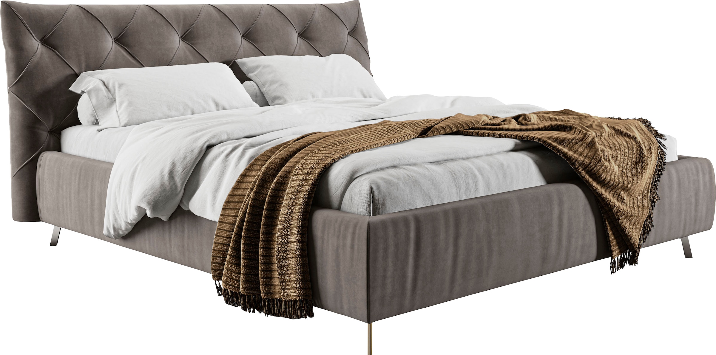 Home affaire Polsterbett »Elloree in 4 Breiten bis 200cm, auch in Leder« Kopfteilhöhe 105cm, belastbar bis 280 kg, auch in Überlänge 220cm