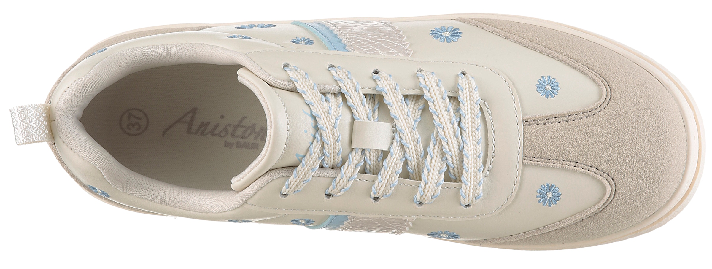 Aniston SHOES Plateausneaker  Schnürschuh, Freizeitschuh mit Blumenstickerei - NEUE KOLLEKTION