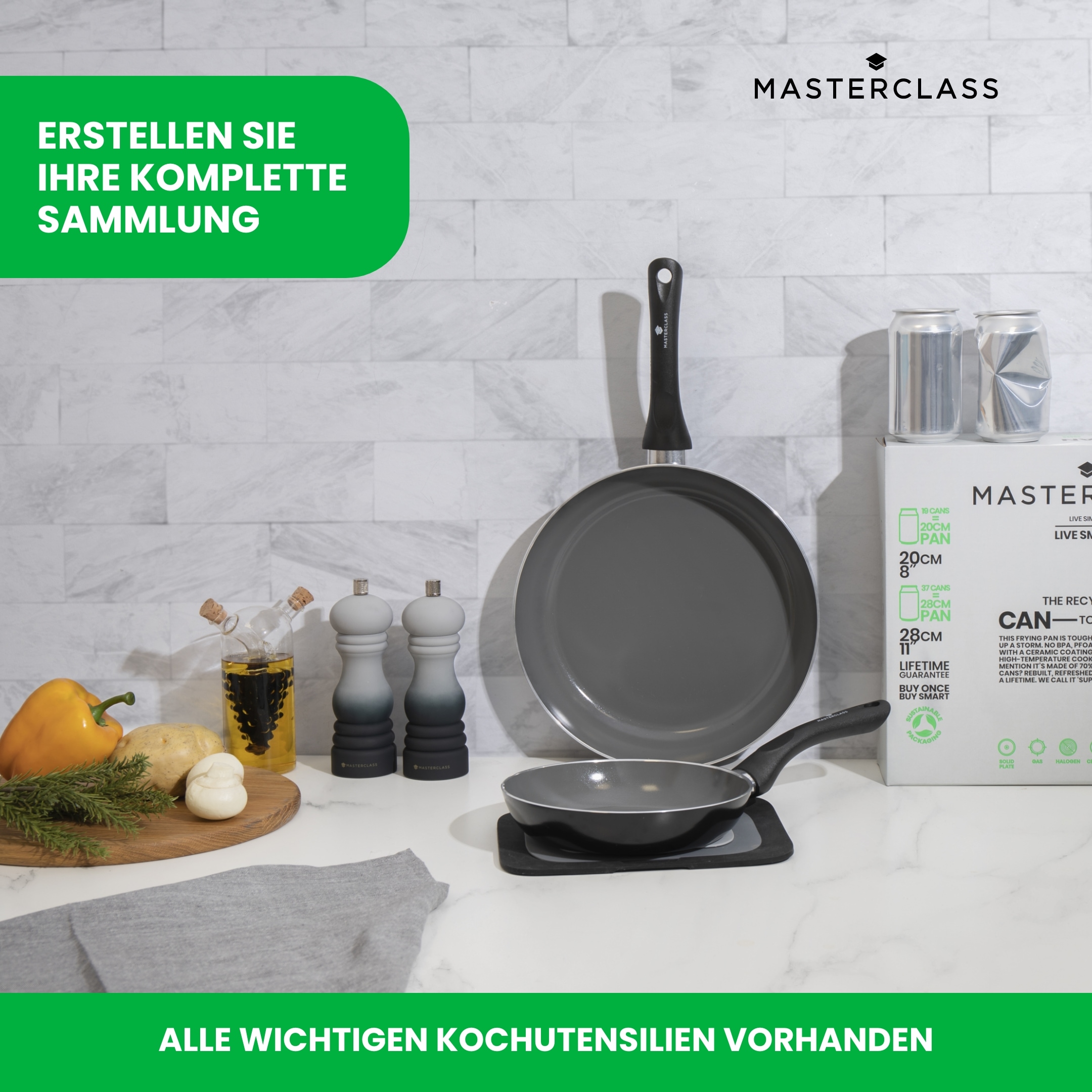 Master Class Pfannen-Set »MasterClass Can-to-Pan Ceramic«, Aluminium, (Set, 2 tlg.), Induktion