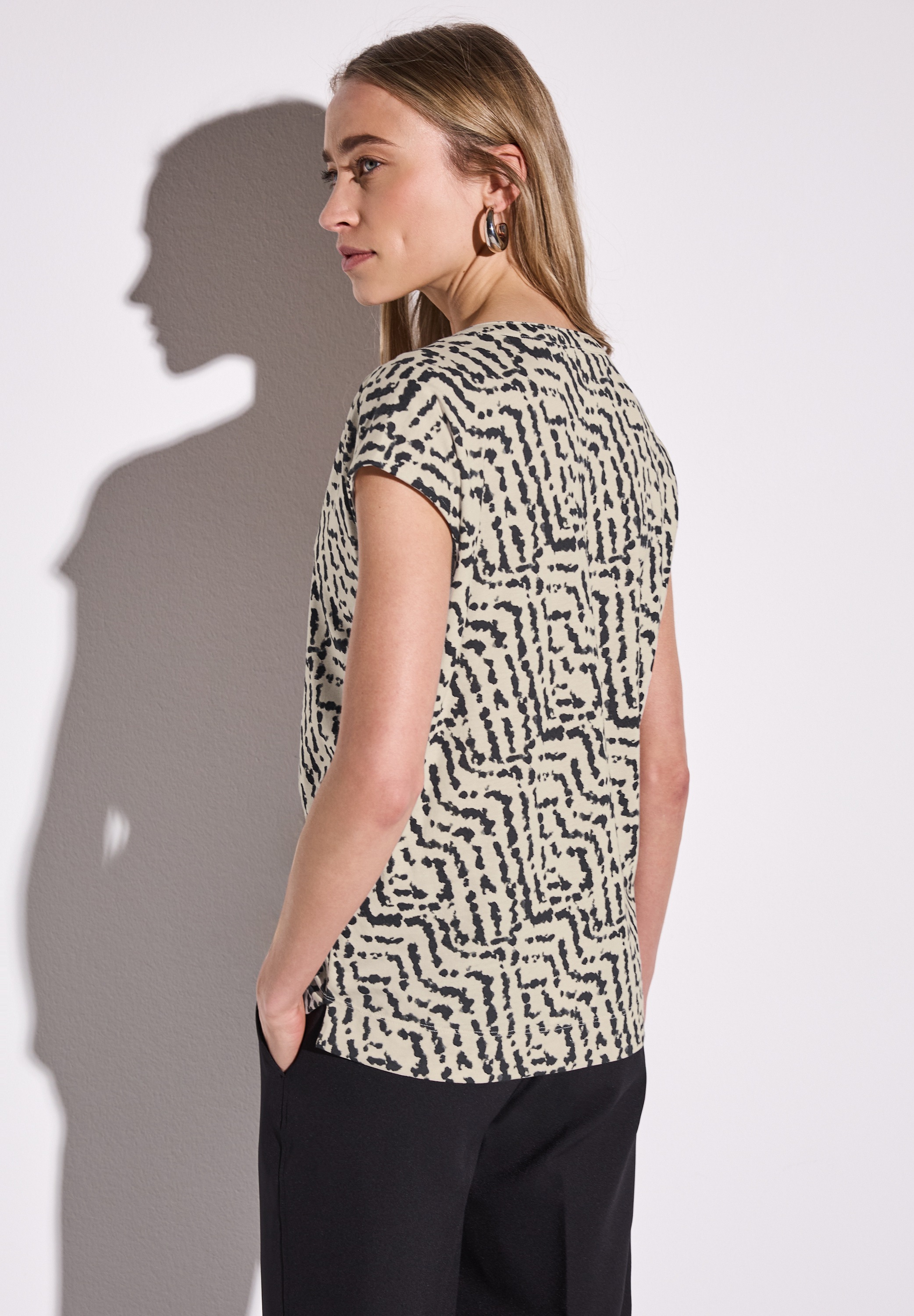 STREET ONE Print-Shirt, mit Knopfleiste günstig online kaufen