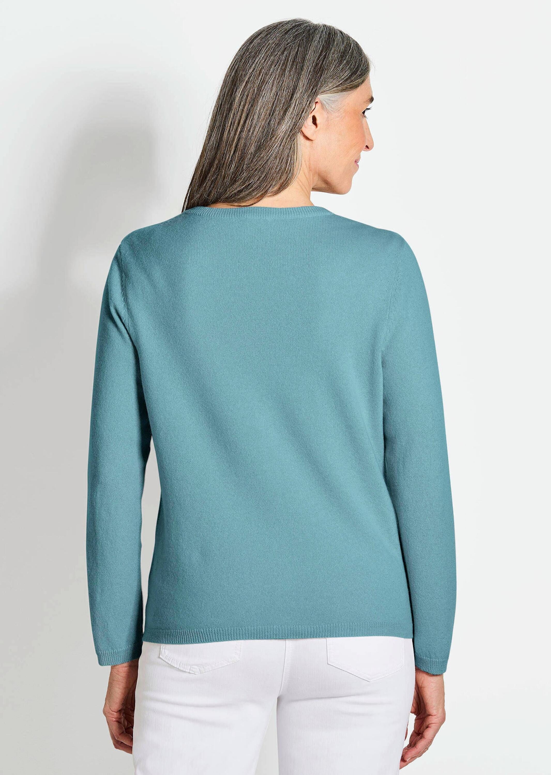 GOLDNER Strickjacke »Kaschmirstrickjacke mit Rundhalsausschnitt Kaschmirstrickjacke mit Rundhalsausschnitt«