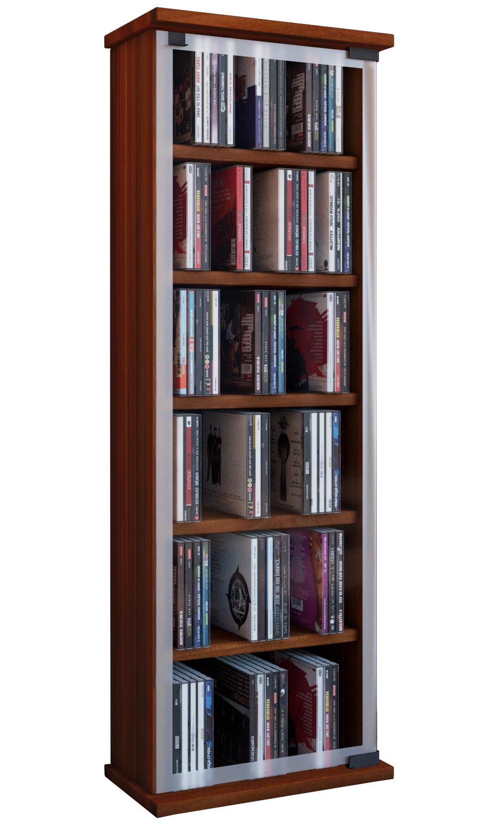 Media-Regal VCMkern, nussbaum, Regale, "Holz CD DVD Stand Regal Schrank Classic Glastür"