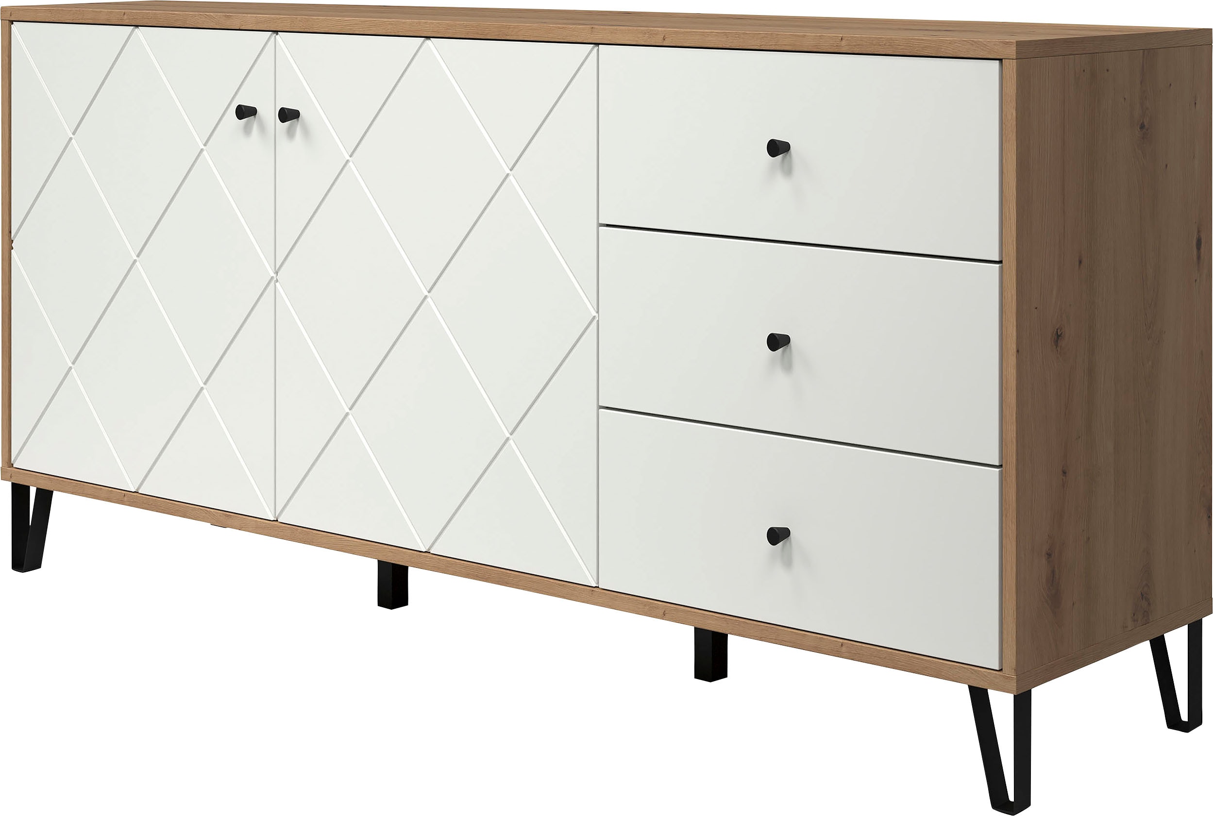 Home affaire Sideboard "Tarragona" Sideboard, 2 Türen, 3 Schubkasten & Soft-Close - (B/T/H) 183/40/76 cm