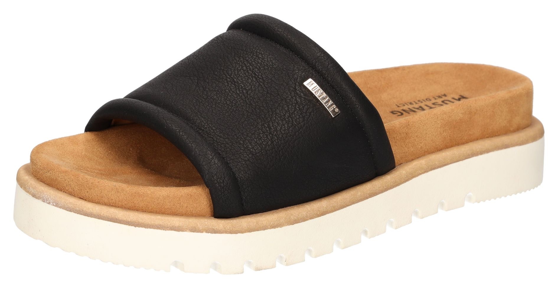 Mustang Shoes Pantolette, Plateausandale, Pool Slides, Sandale mit Softfußb günstig online kaufen