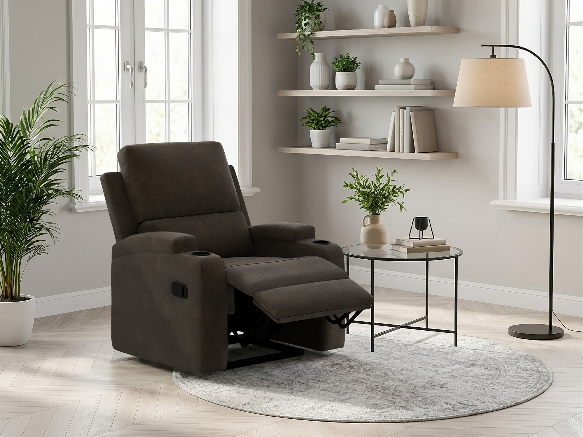 OTTO home Relaxsessel "NAPORI Microfaser, Kinosessel, Multimedia-Sessel" TV-Sessel mit manueller u elektrischer Relaxfunktion u. Getränkehalter