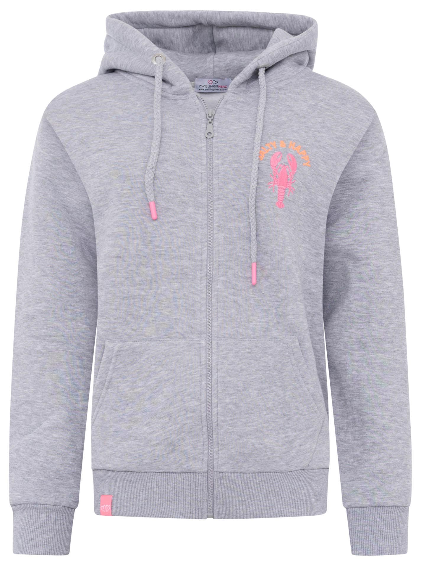 Zwillingsherz Sweatjacke »"Moin Moin"«, Kapuze, Langarm, Reißverschluss, modisch, maritim, Kordelzug