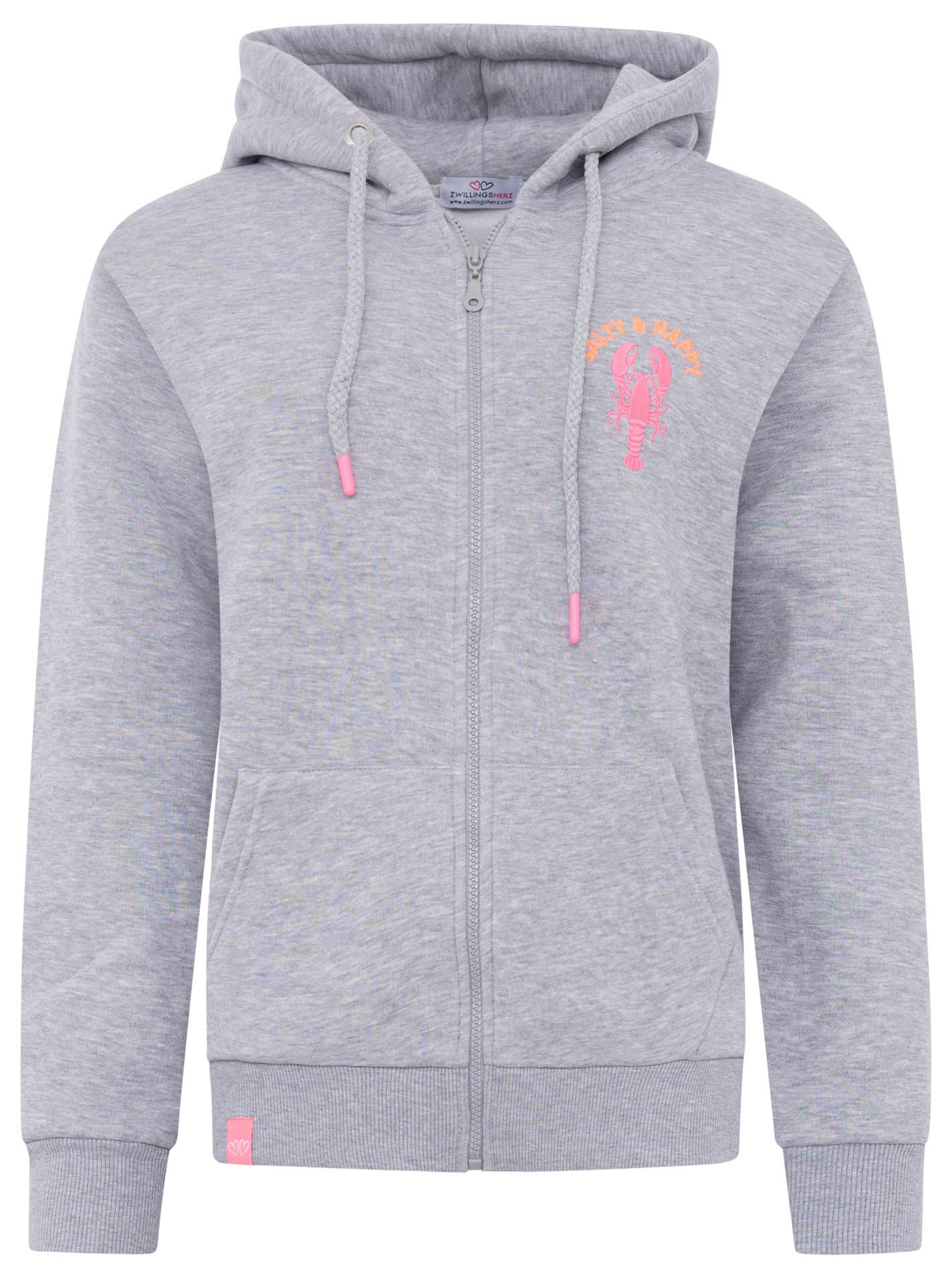 Zwillingsherz Sweatjacke ""Salty & Happy"" Kapuze, Langarm, Reißverschluss, günstig online kaufen