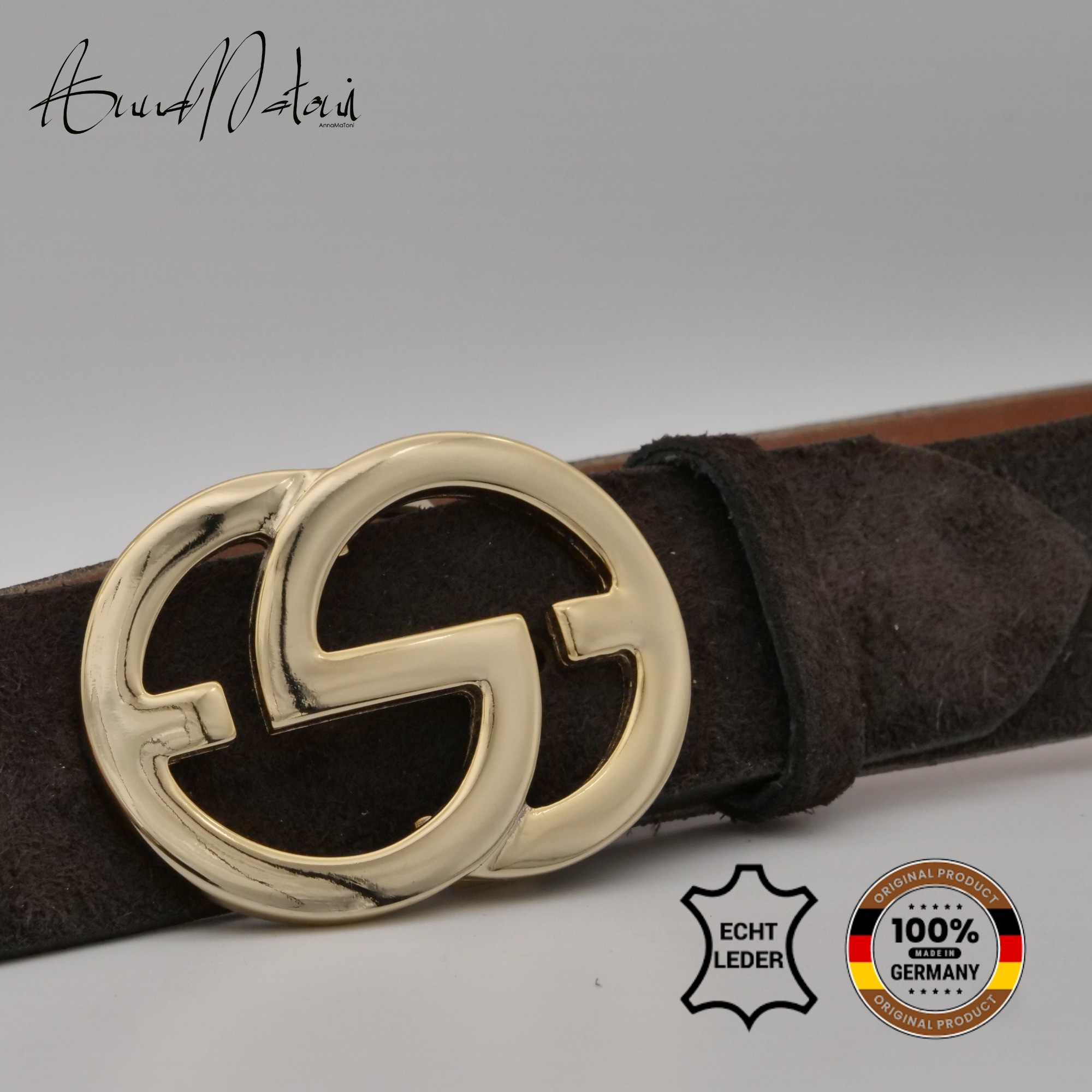 AnnaMatoni Ledergürtel »AnnaMatoni Damen Ledergürtel in hochwertigem Velour Leder 4cm«