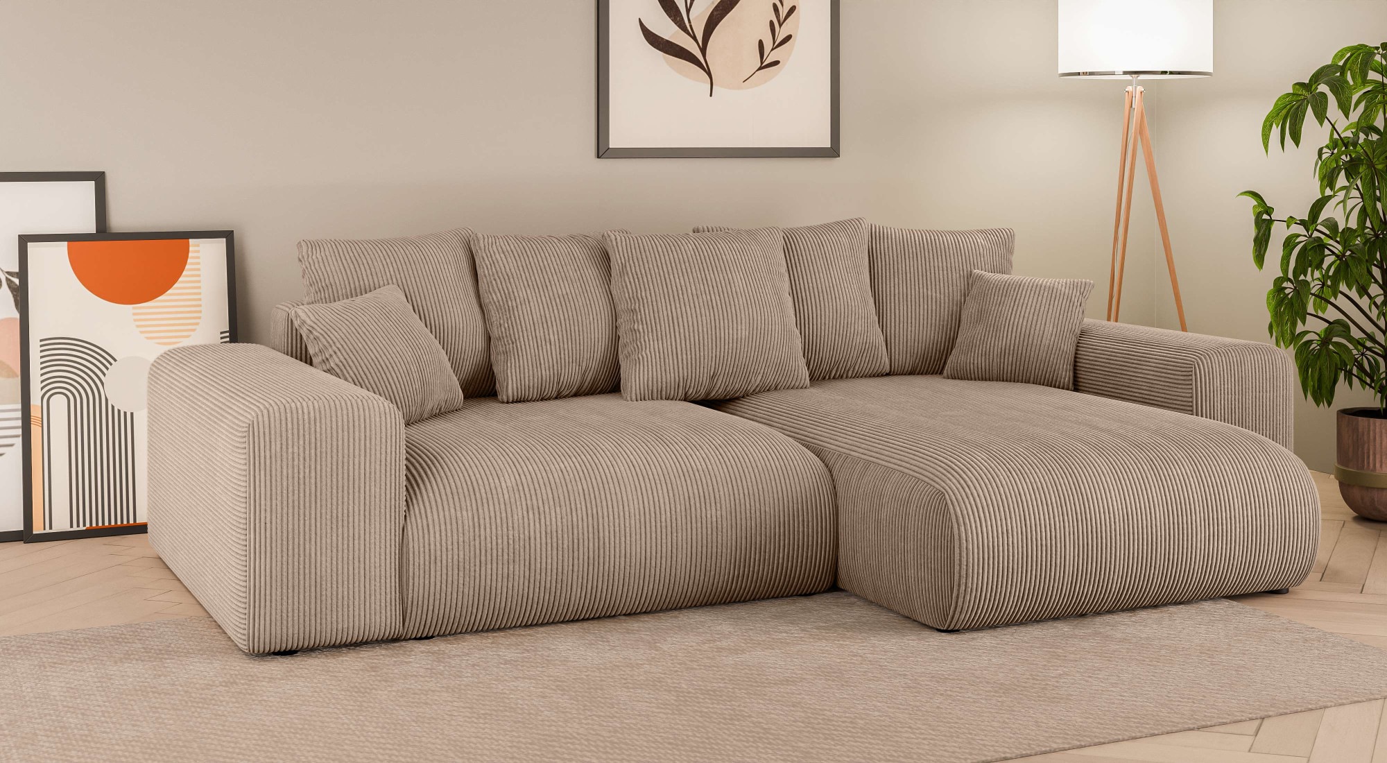 Home affaire Ecksofa "LAKESIDE mit Bettfunktion und Bettkasten, B/T/H 257/1 günstig online kaufen