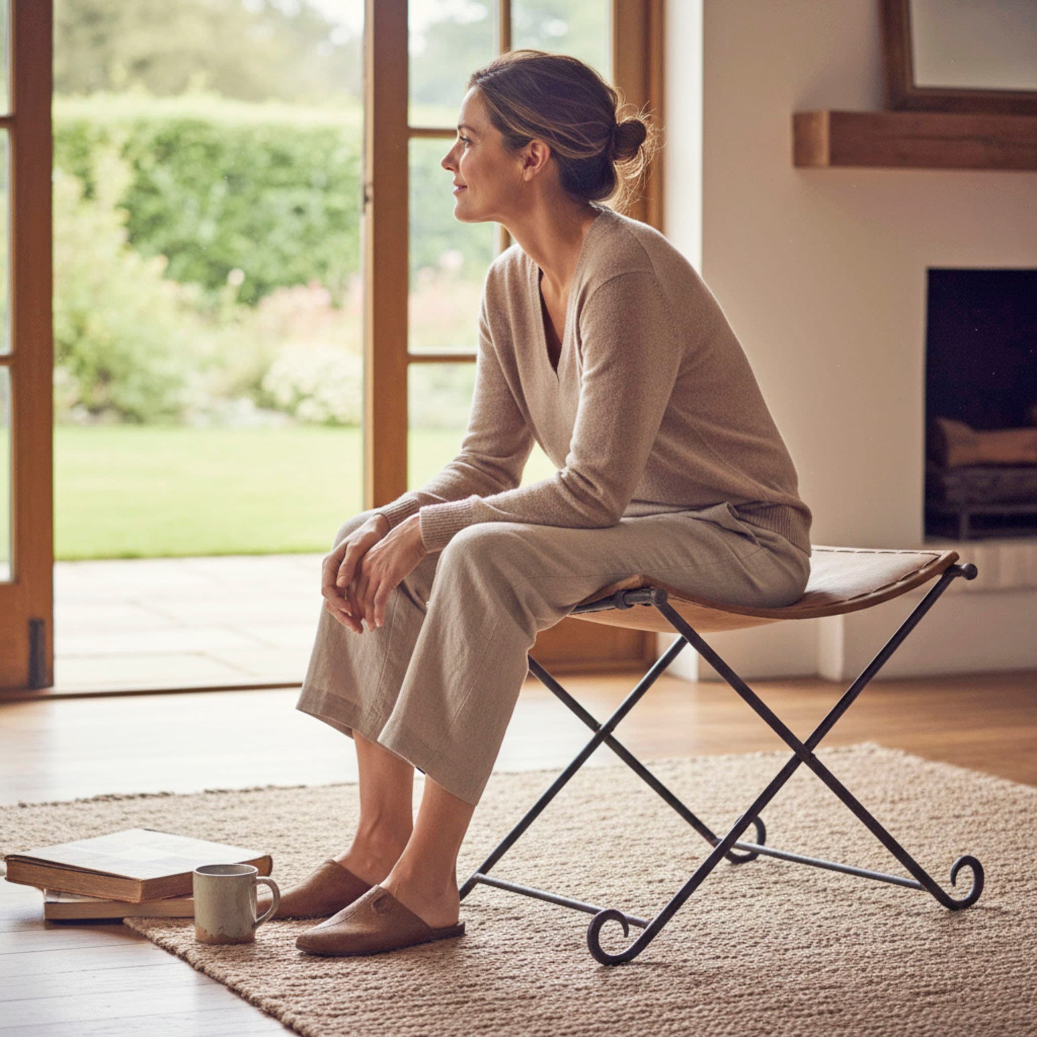 HAKU Hocker »Pouf, Schemel, Stockerl« rechteckig - aus Leder Braun - B/T/H 58/50/49 cm