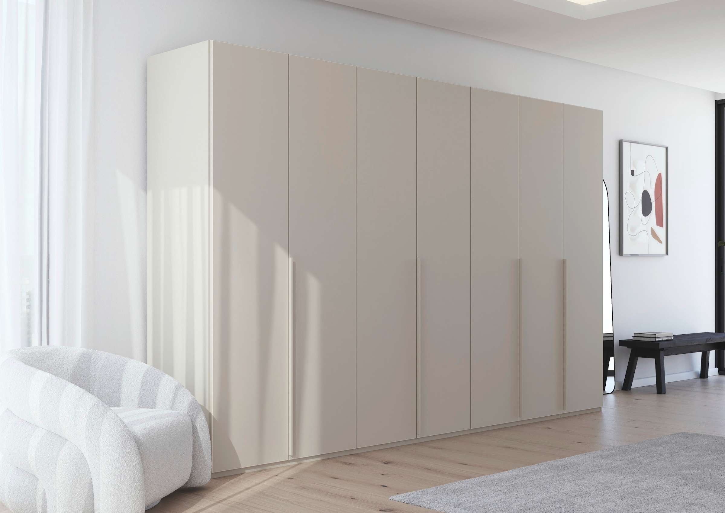 LeGer Home by Lena Gercke Kleiderschrank »Schrank Garderobe Ankleide Schlafzimmer Flur Serina«, (in 3 verschiedenen Ausstattungen BASIC/CLASSIC/PREMIUM), in 6 Breiten (101 - 401 cm) mit Front Glas oder Dekor MADE IN GERMANY