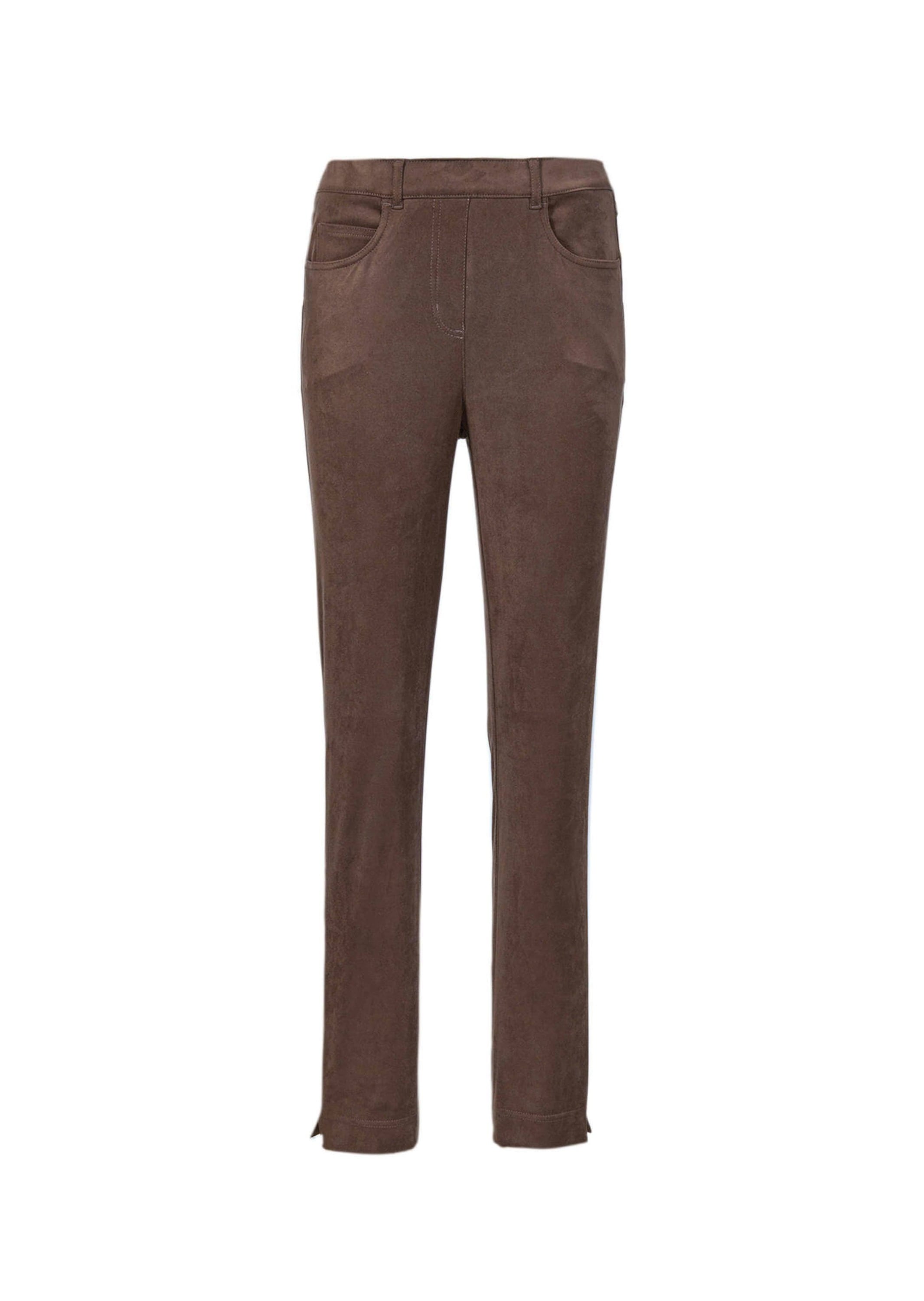 GOLDNER 2-in-1-Hose "Bi-elastische Hose in superweichem Veloursleder-Look" Sportiver 5-Pocket-Stil