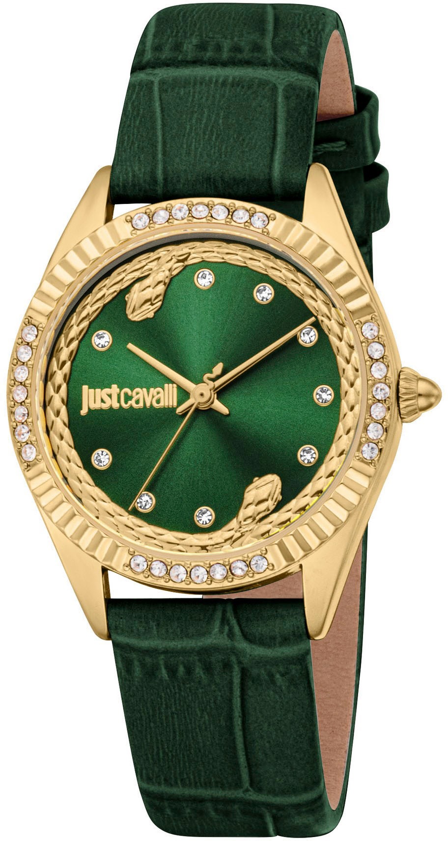 Just Cavalli Time Quarzuhr »Glam«, (Set, 2 tlg., mit Schmuckarmband), Armbanduhr, Damenuhr, Lederarmband, Ideal auch als Geschenk, analog