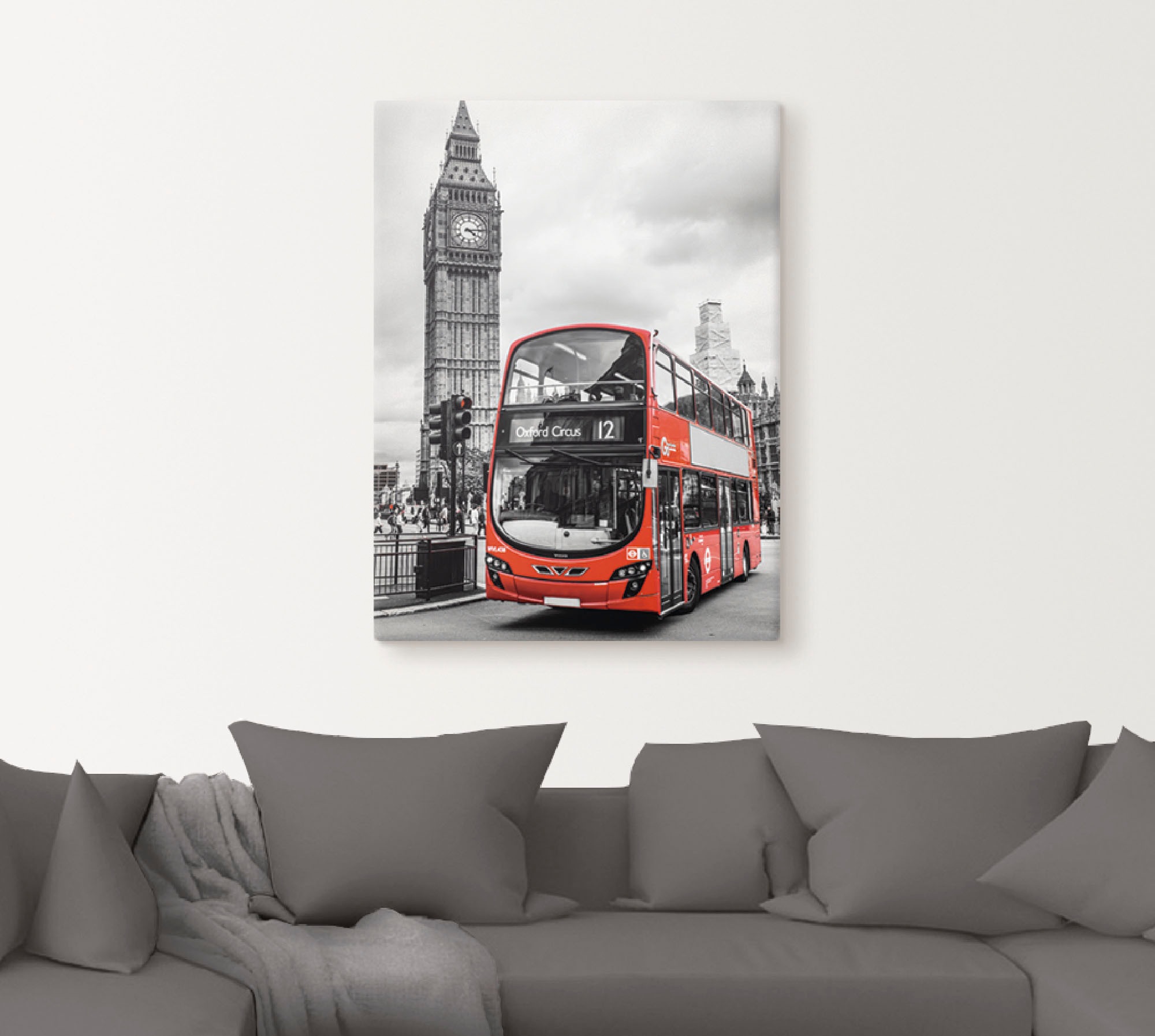 Artland Wandbild »London Bus und Big Ben«, Gebäude, (1 St.), als Leinwandbild, Poster in verschied. Größen