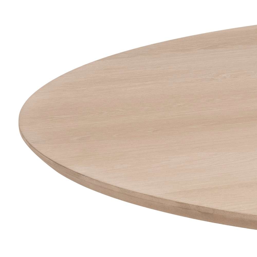 Esstisch ACTONA GROUP "Christo Tisch, Wohnzimmertisch", weiß (eiche weiß), B:120cm H:75cm T:120cm, Tische, Esstisch, rund, Eichenfurnier, Säulenfuß, Lamellenfront, Ø: 120 cm 3