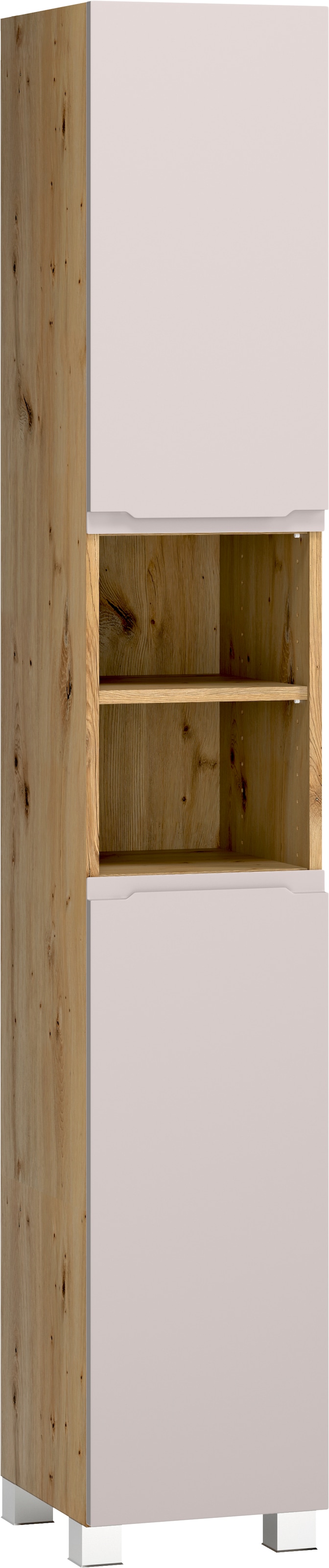 welltime Hochschrank "CABO, gedämpfte Scharniere" Kaschmir, griffloses Design, reversibel