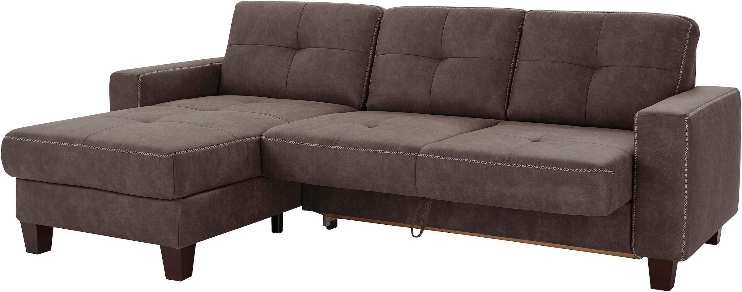 Places of Style Ecksofa »Varese L-Form«, Kreuznaht in beige