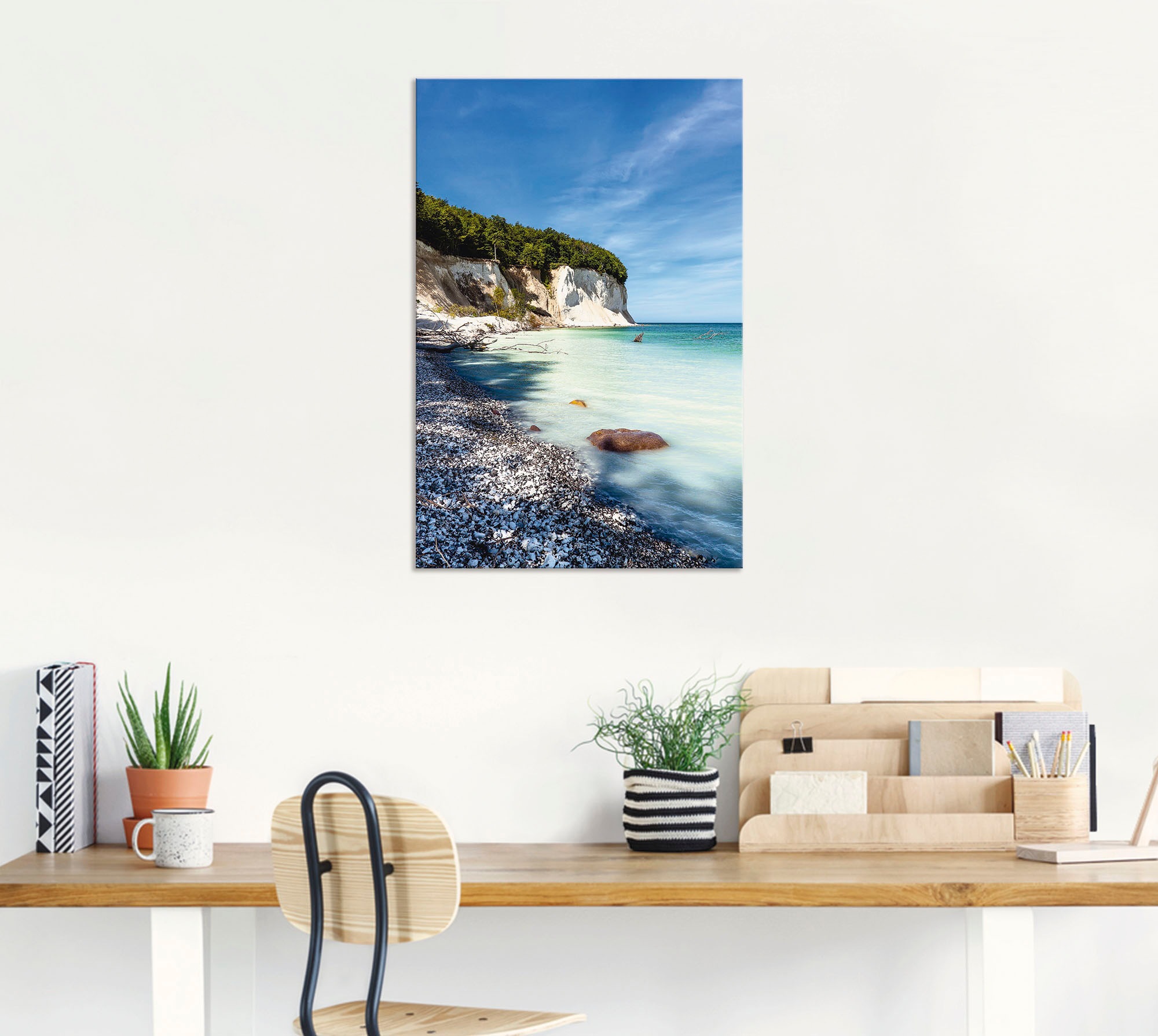 Wandbild ARTLAND "Kreidefelsen auf der Insel Rügen III", blau (farbe bild(er): blau), B:20cm H:30cm, Bilder, für Innen- und Außenbereich geeignet, Outdoorbild 3