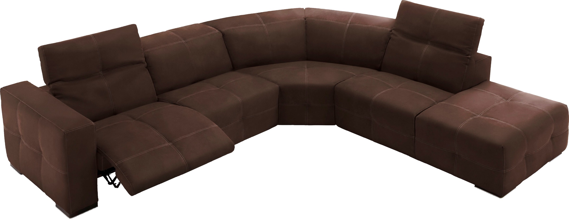 Egoitaliano Ecksofa "Sauvanne, Designsofa der Extraklasse, elegant und bequem, L-Form" wahlweise mit elektrischer Relaxfunktion, Kopfteilverstellung