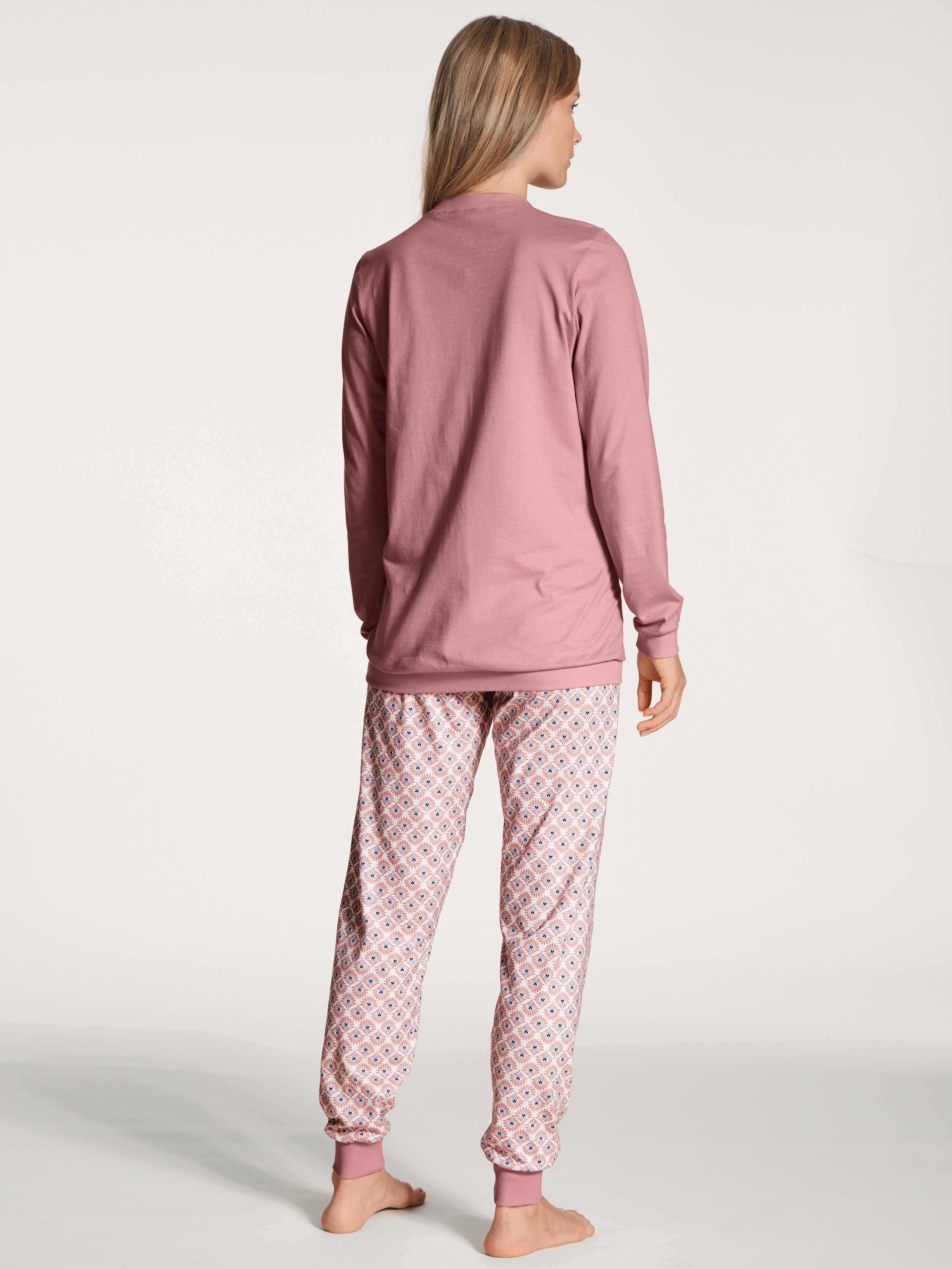 Thumbnail - CALIDA Pyjama "Lovely Nights" 2 Stk. tlg., mit Rippbündchen an allen Abschlüssen