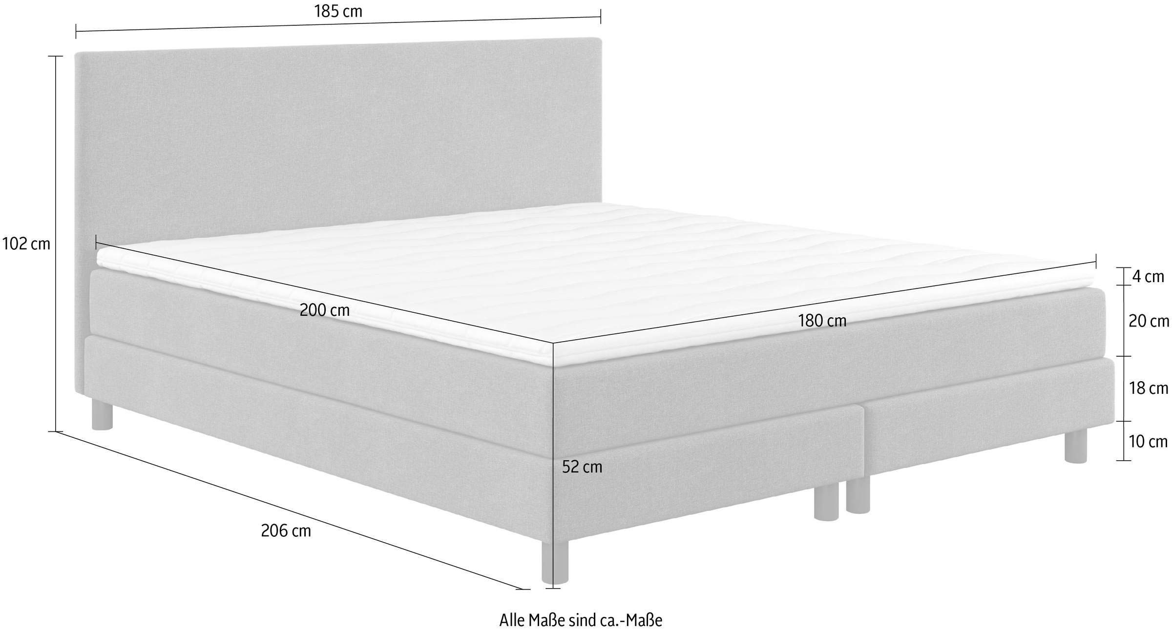 COTTA Boxbett »Andorra«, inkl. Topper, erhältlich in verschiedenen Breiten