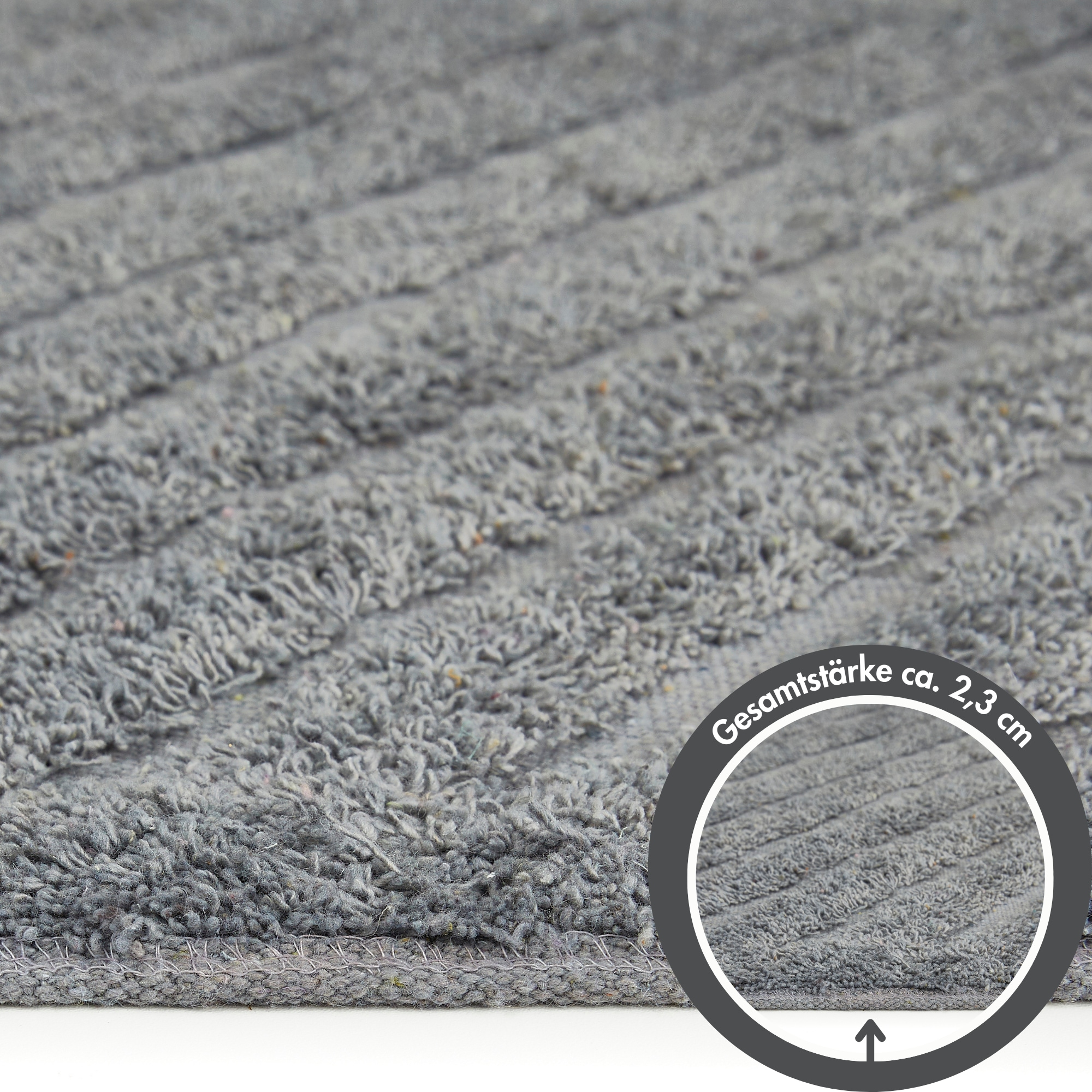 Andiamo Badematte »Havanna, 50x80 cm«, fußbodenheizungsgeeignet-schnell trocknend, Badteppich, Uni Farben, Hoch-Tief Effekt, verschiedene Designs
