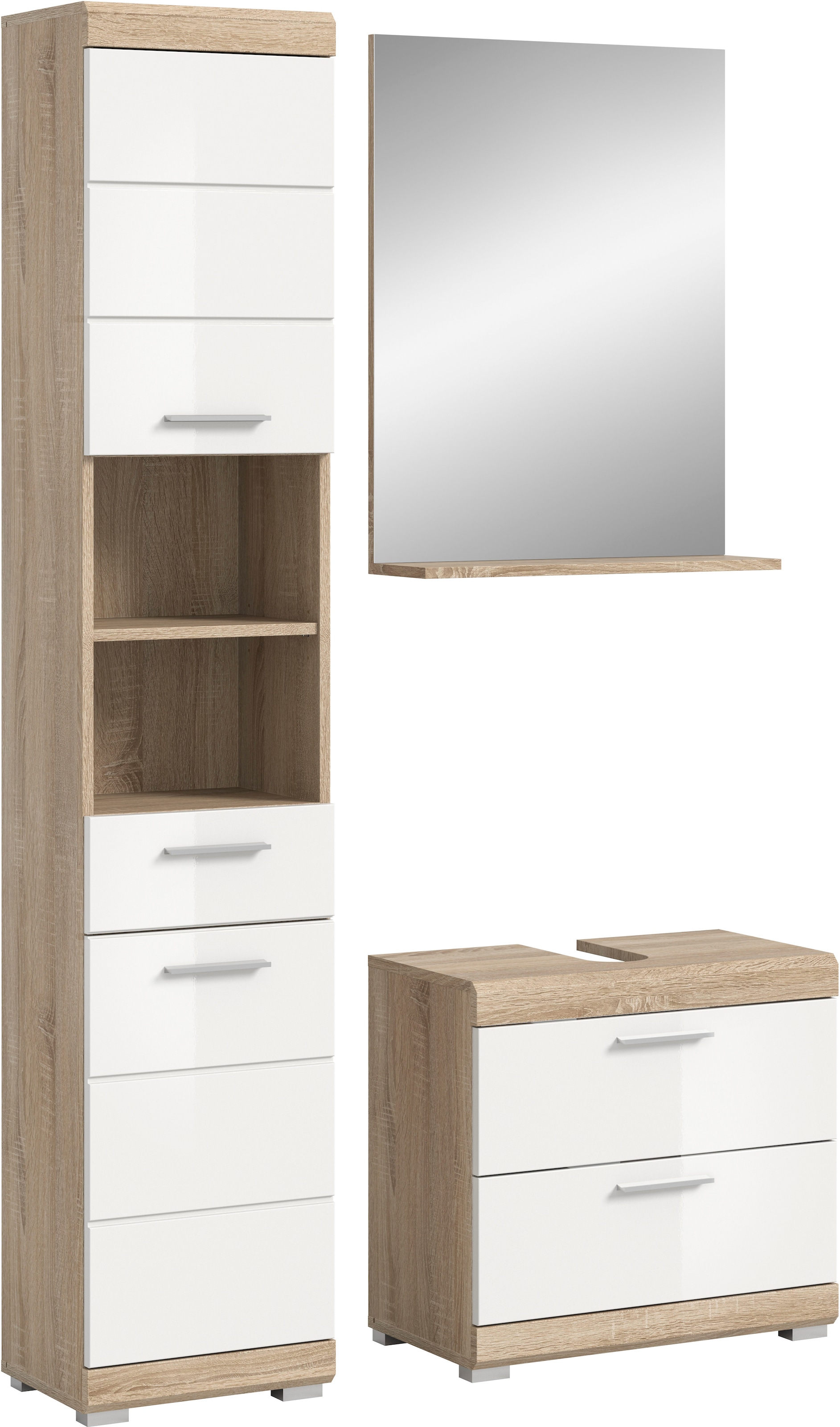 welltime Badmöbel-Set "Siena, 3 teilig, bestehend aus:" Set, TOPSELLER, 3 Stk. tlg.