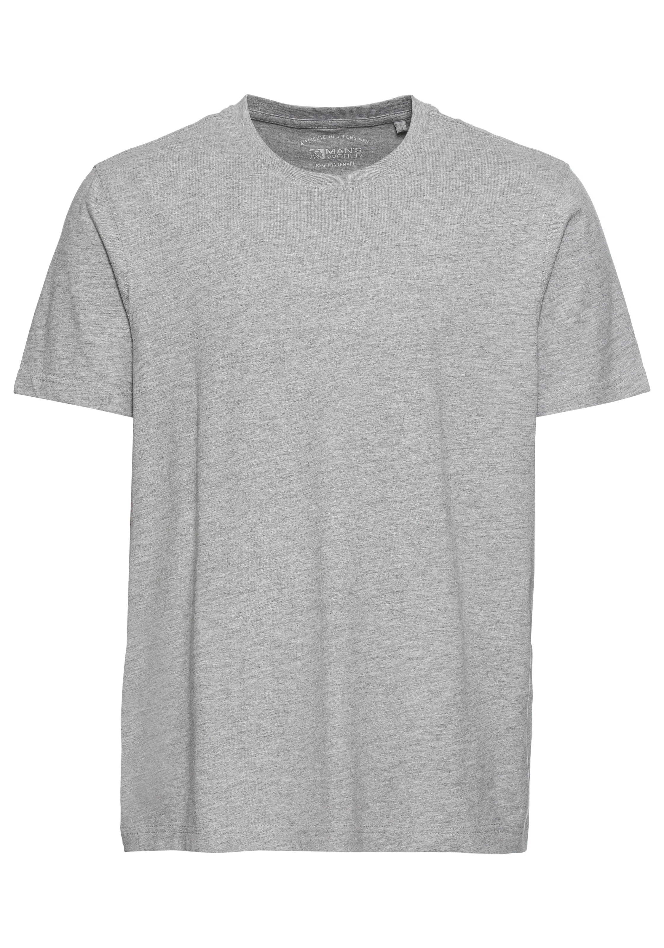 Man's World Rundhalsshirt, (Packung, 6 tlg., 6-er Pack), Kurzarm, unifarben, Rundhals, aus Baumwolle
