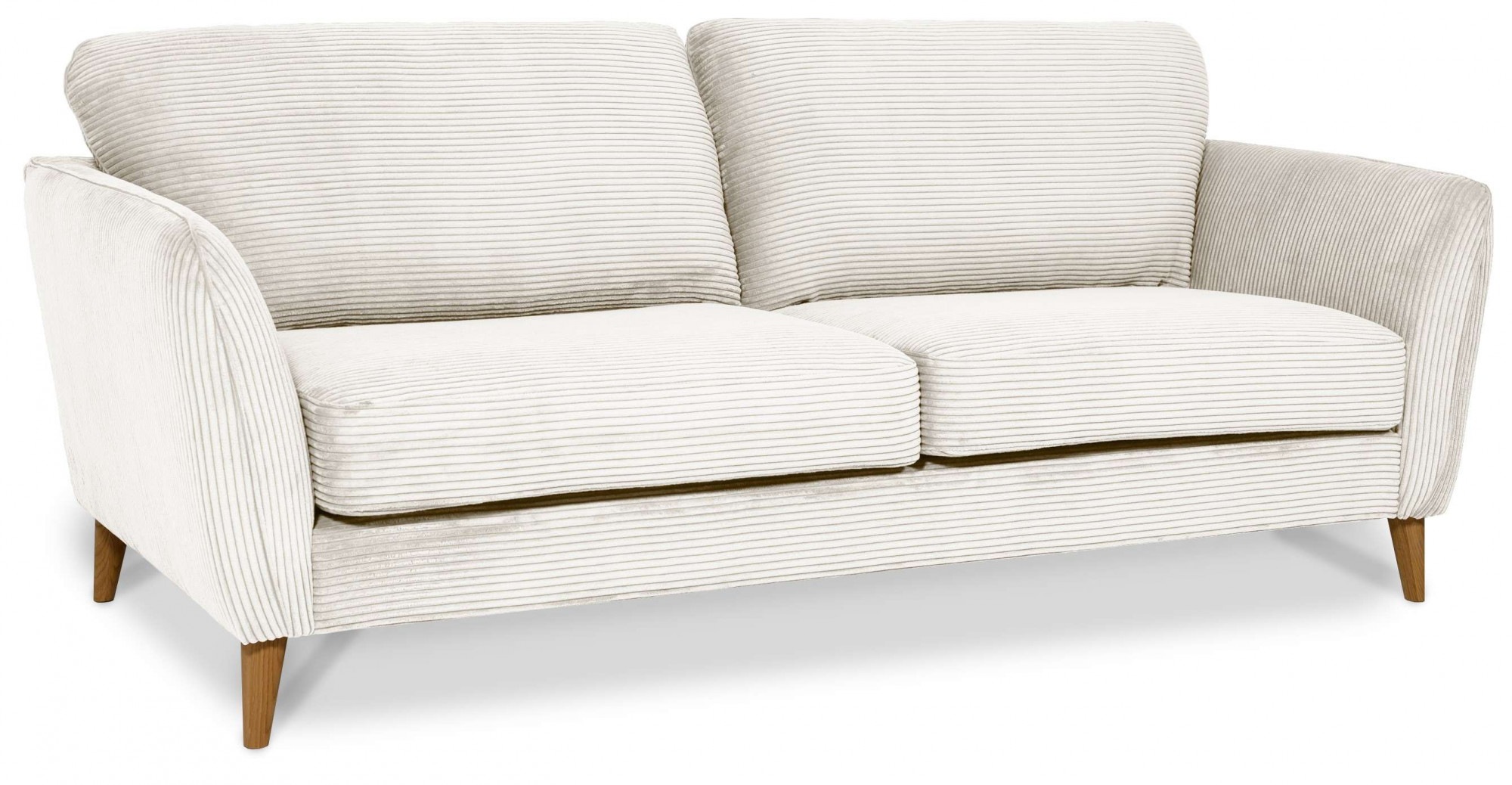 Home affaire 3-Sitzer »MARSEILLE 3er Sofa 206 cm, Cord, Flachgewebe, Struktur, Webstoff«, Massivholzbeine Eiche, Landhausstil, Wellenunterfederung