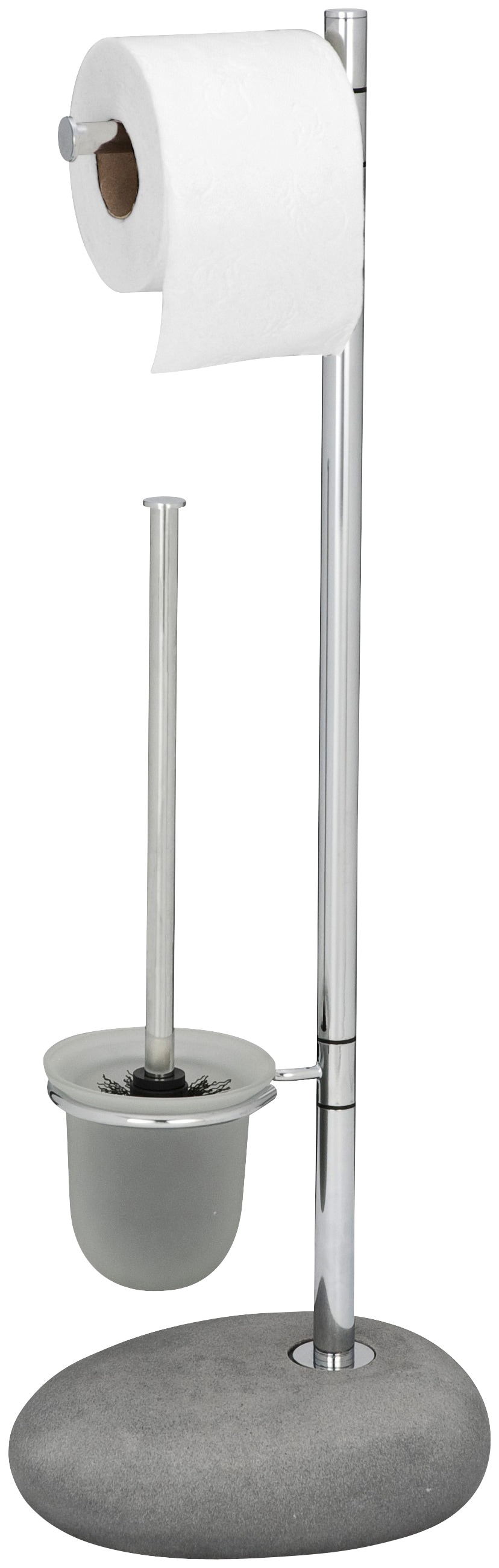 WENKO WC-Garnitur "Pebble Stone" aus Glas  Polyresin (Kunststein)  Stahl günstig online kaufen