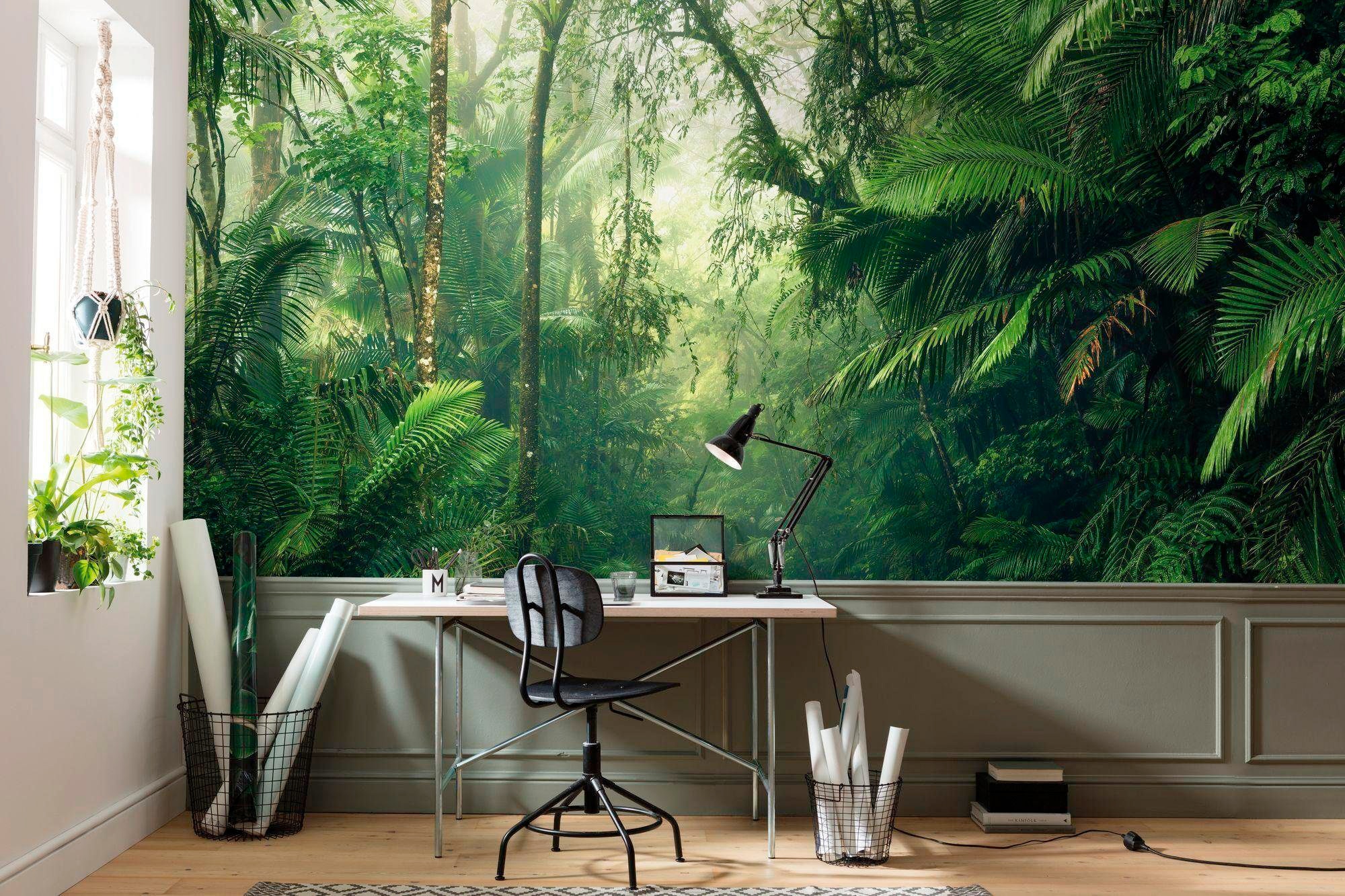 Komar Vliestapete »Digitaldruck Vlies - Tropenwelten - Größe 500 x 250 cm«, bedruckt, Wohnzimmer, Schlafzimmer