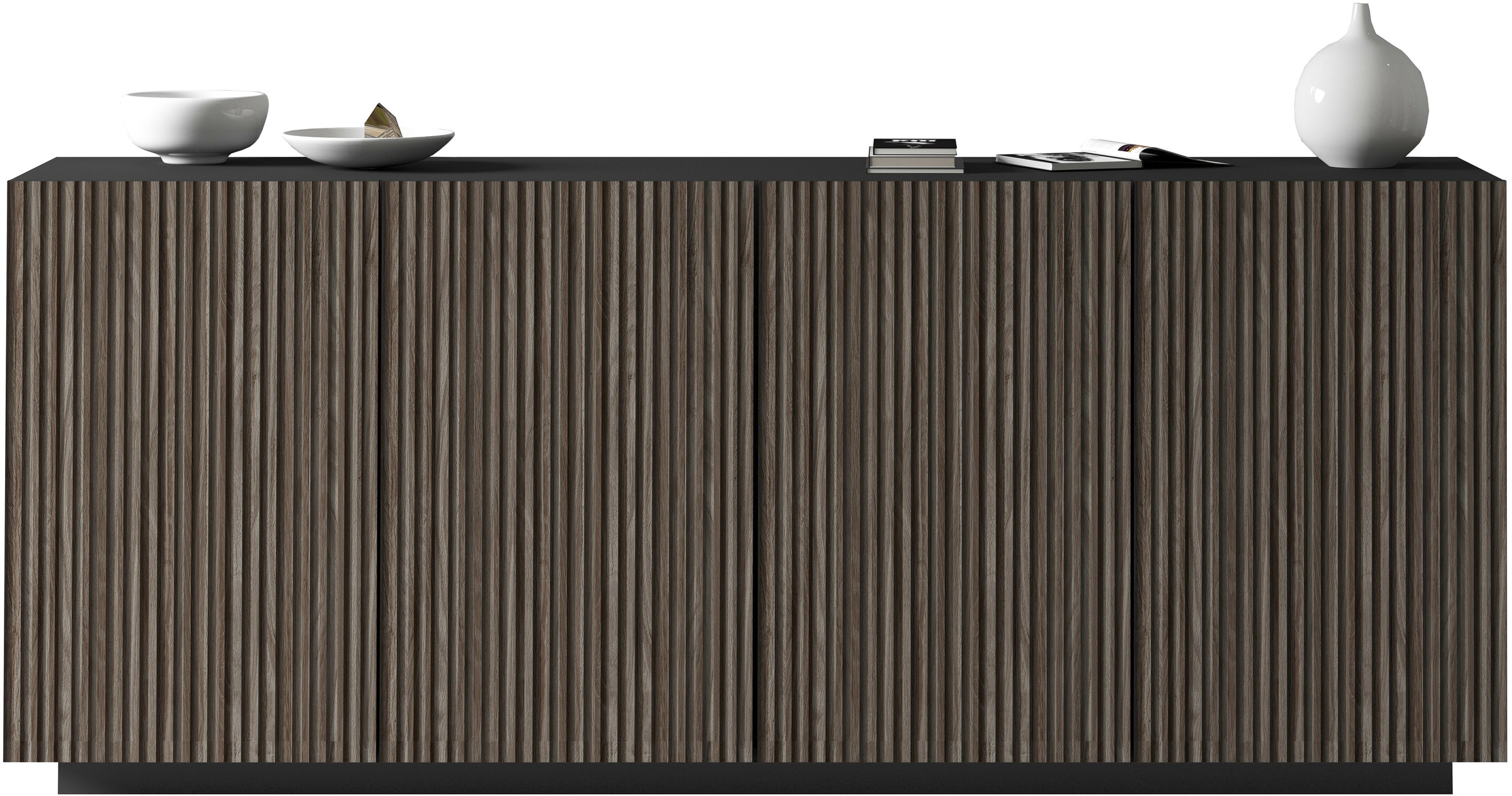 INOSIGN Sideboard »Vega Sideboard,Kommode,200 cm«, mit 4 Türen,Fronten mit Rillen-Optik