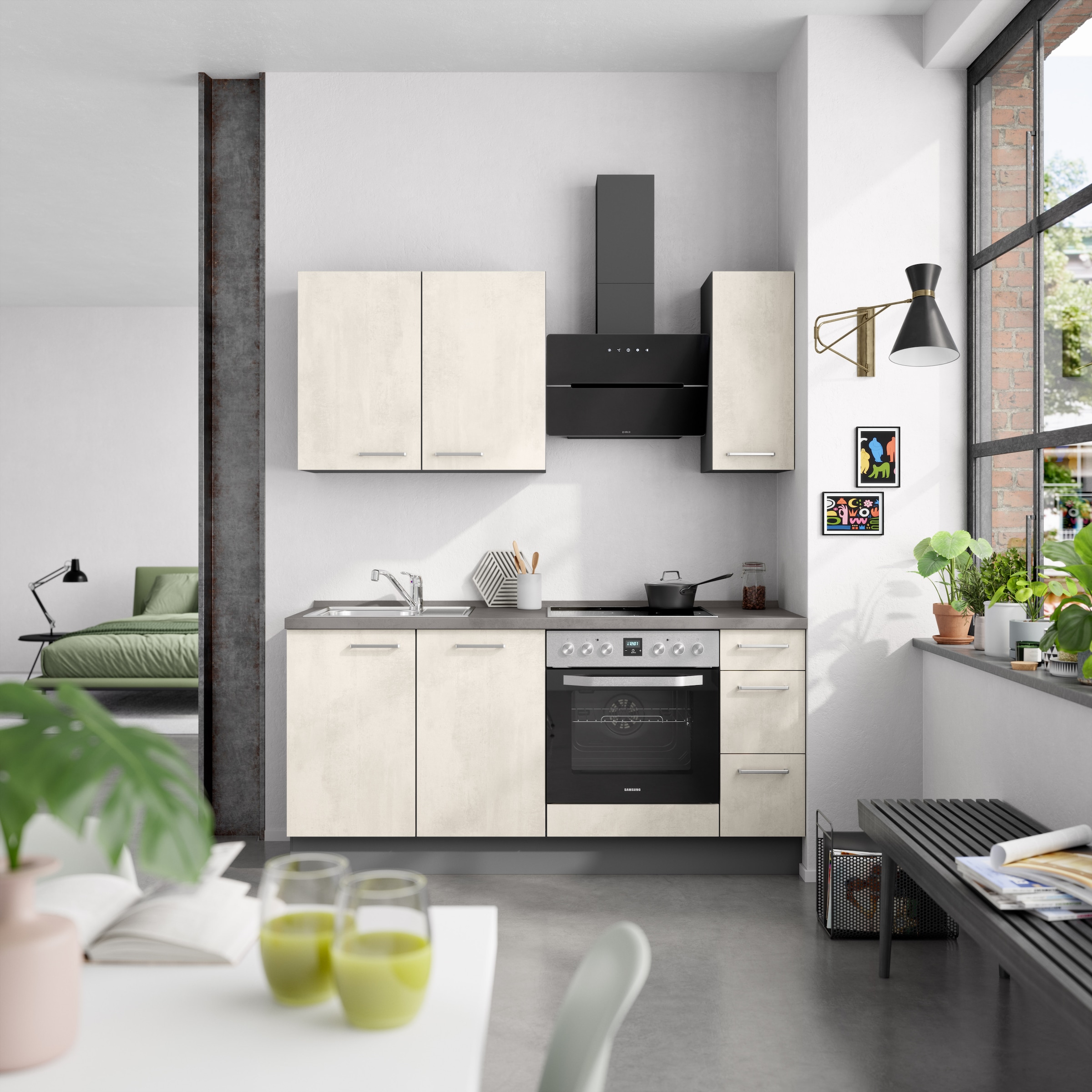 nobilia® Küchenzeile »"Riva II"«, vormontiert, Ausrichtung wählbar, Breite 180 cm, wahlw. mit E-Geräten