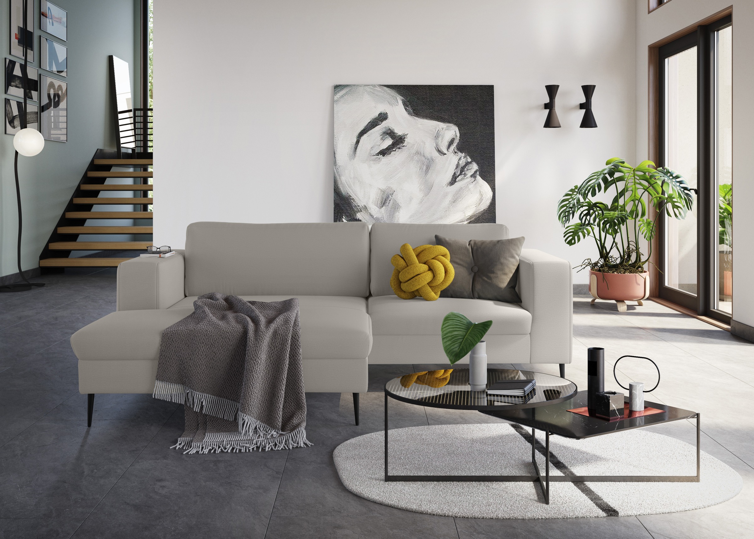 DOMO collection Ecksofa "Modica kompakt und elegant, Breite 244, L-Form", m günstig online kaufen