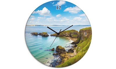 Wanduhr »Glasuhr rund Küstenweg in Carrick-a-Rede«