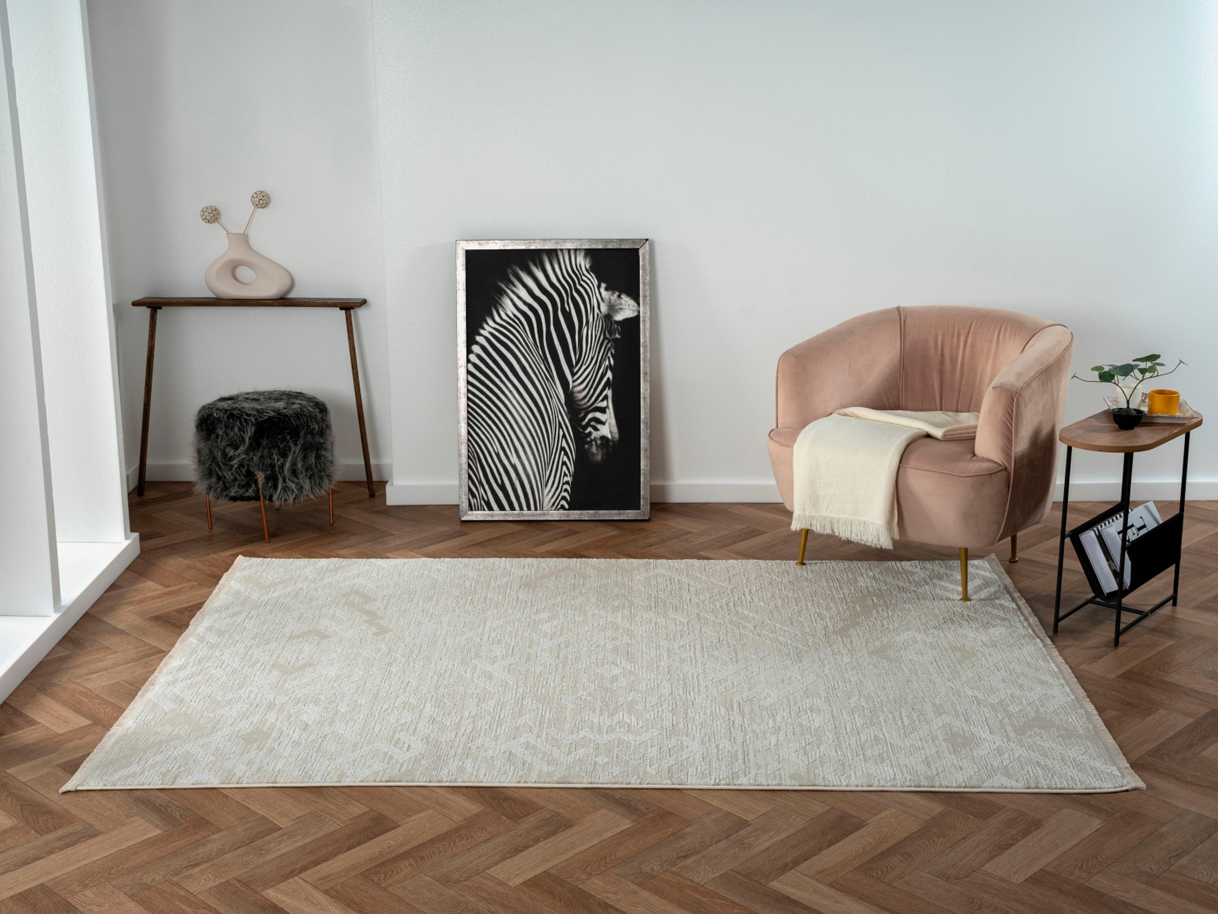 Myflair Möbel & Accessoires Teppich »My Type 2 Lagerräumung«, rechteckig, 10 mm Höhe, Kurzflor, Ethno-Style, besonders weich durch Microfaser, mit Fransen