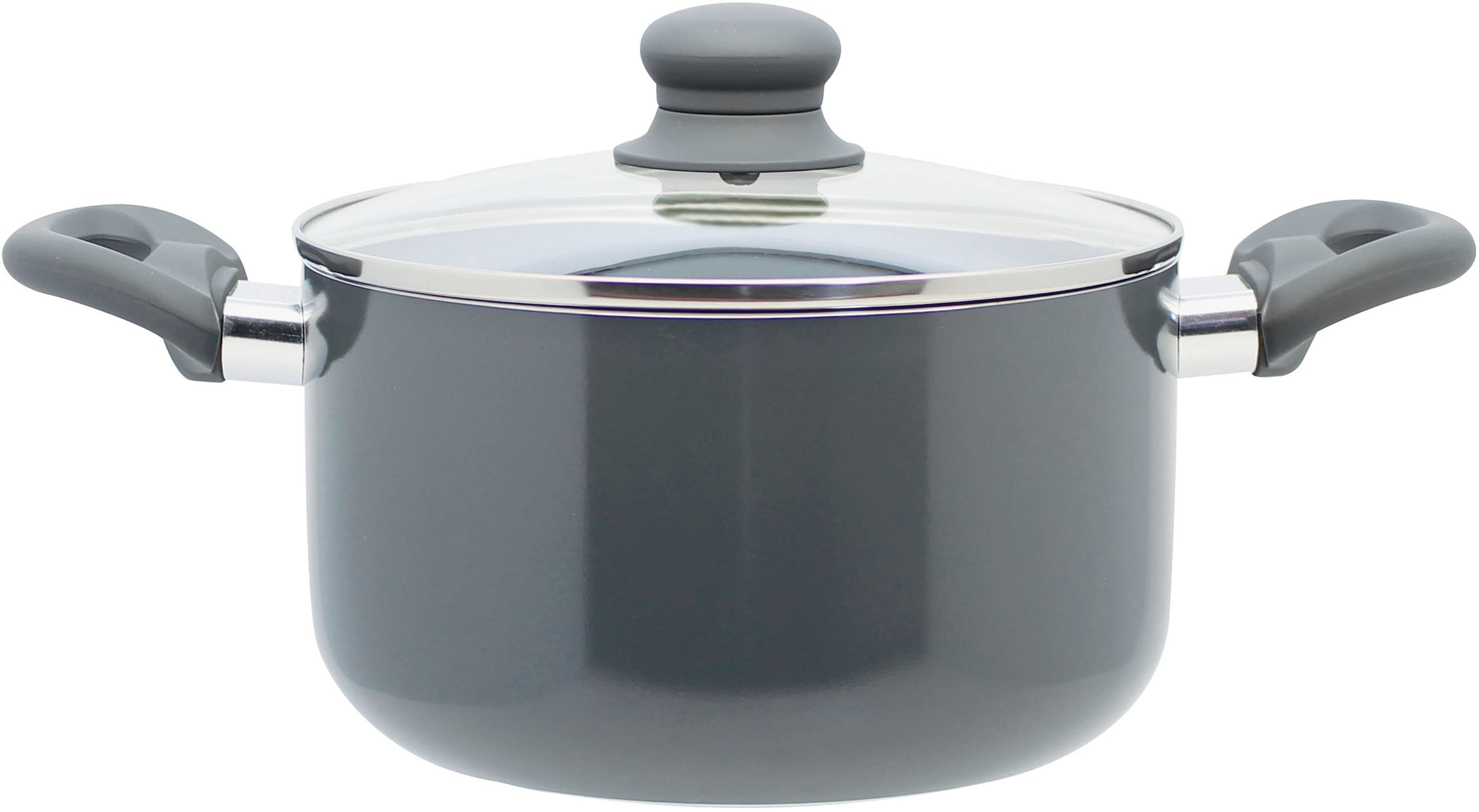 Elo Topf-Set »Rhino Topfset 4-teilig«, Aluminium, (Set, 7 tlg.), Hitzeisolierende Softtouch Griffe