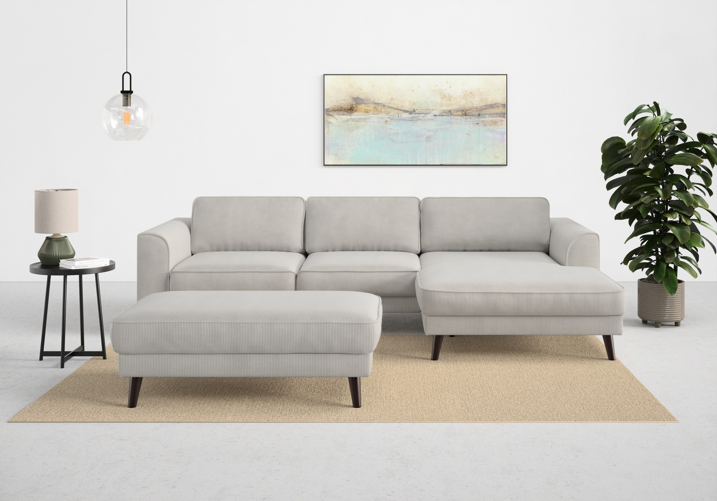 TRENDMANUFAKTUR Ecksofa »Lumber Jack, elegantes Designsofa, zeitlos modern, hoher Sitzkomfort«, wahlweise mit Bettfunktion u. Bettkasten, L-Form