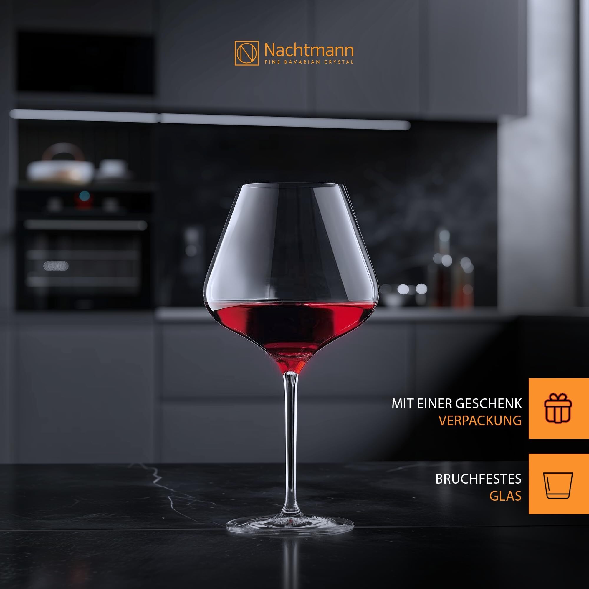 Nachtmann Rotweinglas »Burgundergläser ViNova 840 ml 4er Set transparent«